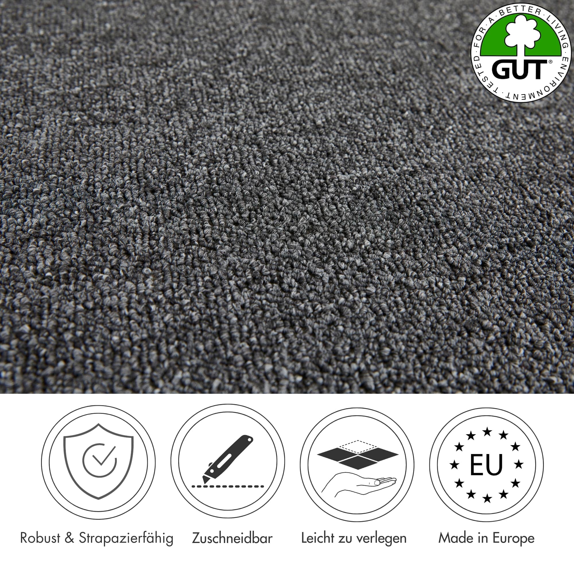 Andiamo Teppichboden »Barbara, Feinschlinge, Made in Netherlands«, rechteckig, 4,5 mm Höhe, meliert, Breite 200 oder 400 cm, strapazierfähig, pflegeleicht