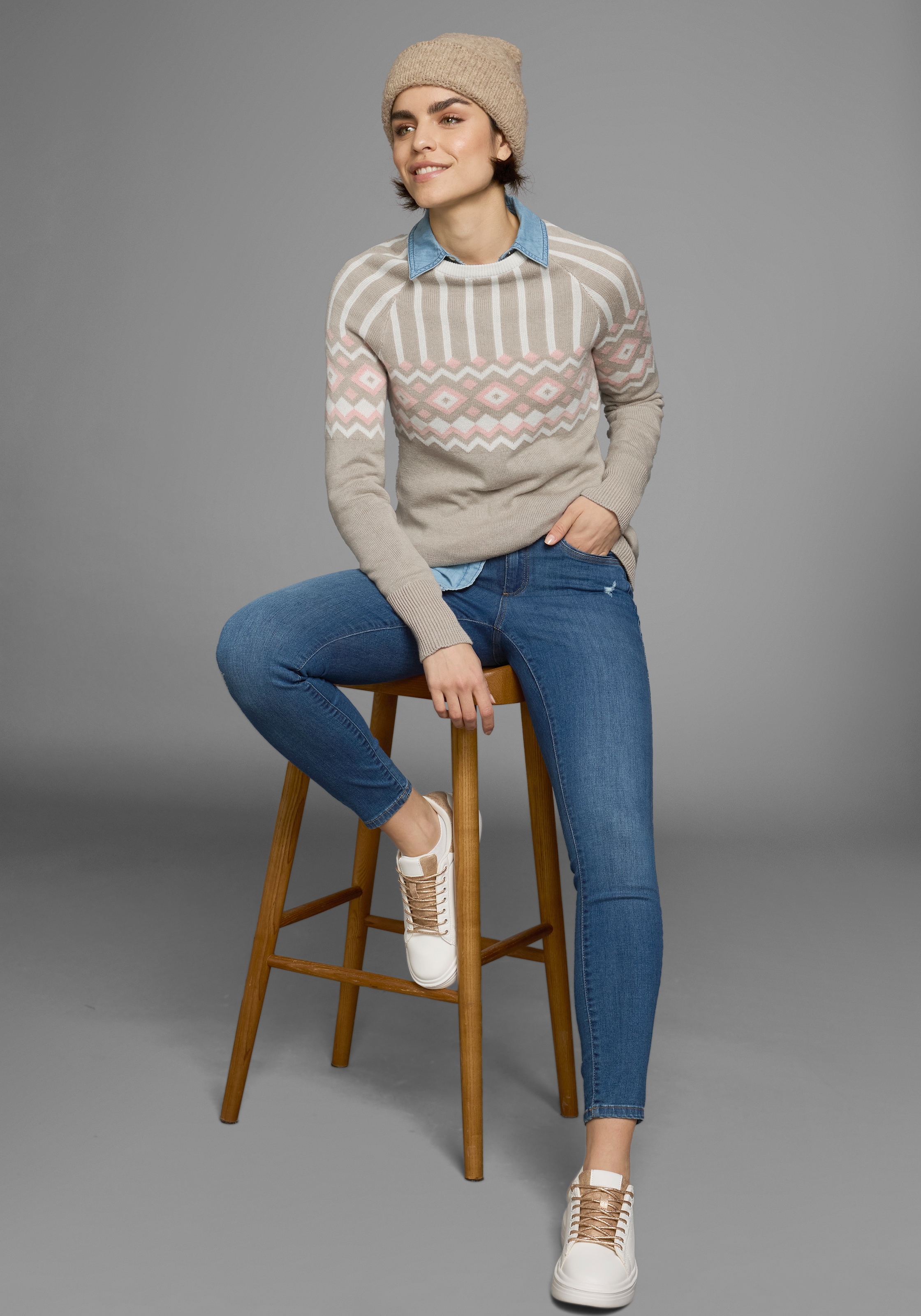 AJC Jacquardpullover, mit Norwegermuster in verschiedenen Farbvarianten