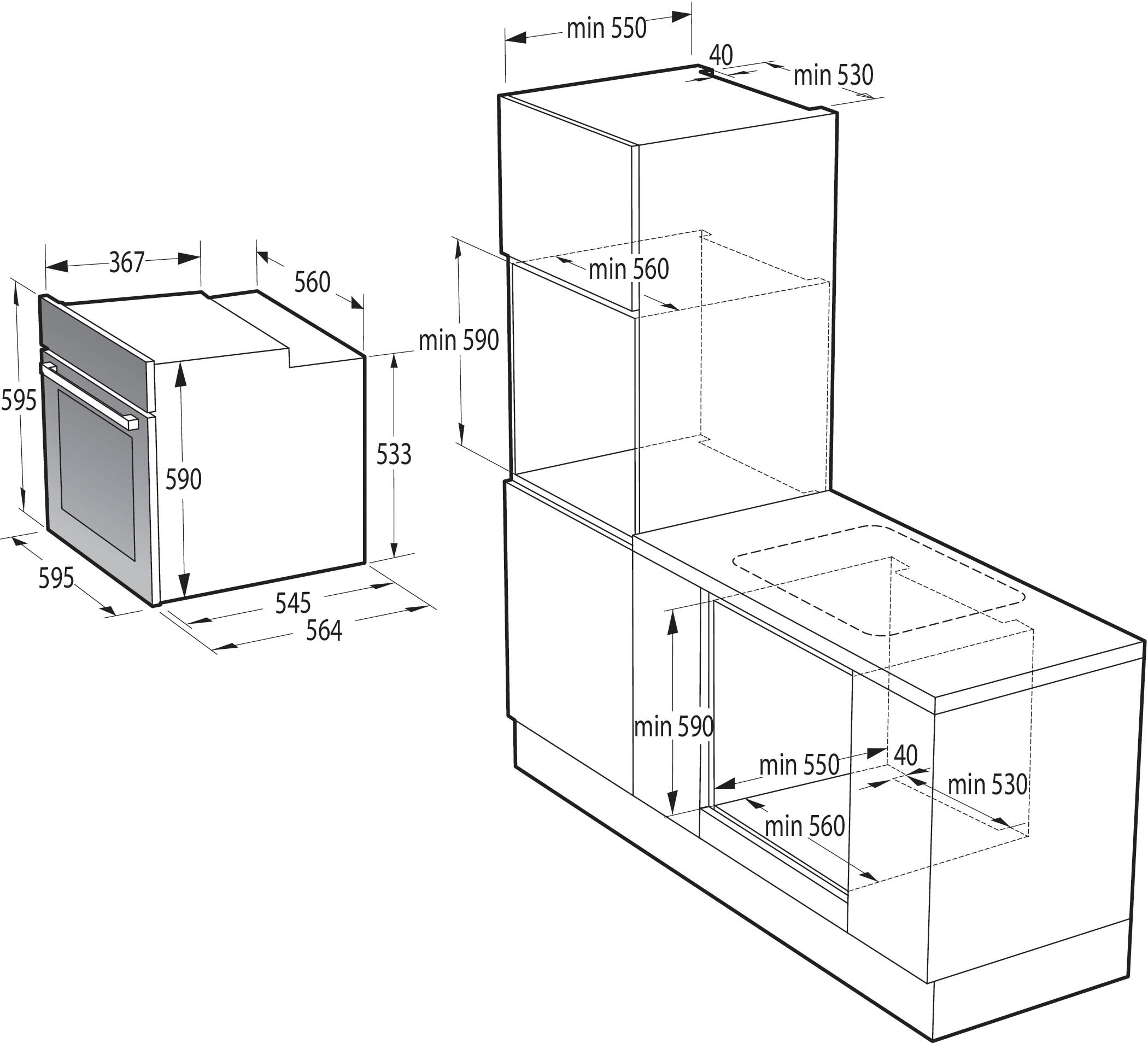 GORENJE Backofen-Set »BOSX6737E06BG«, mit 1-fach-Teleskopauszug, AirFry-Funktion