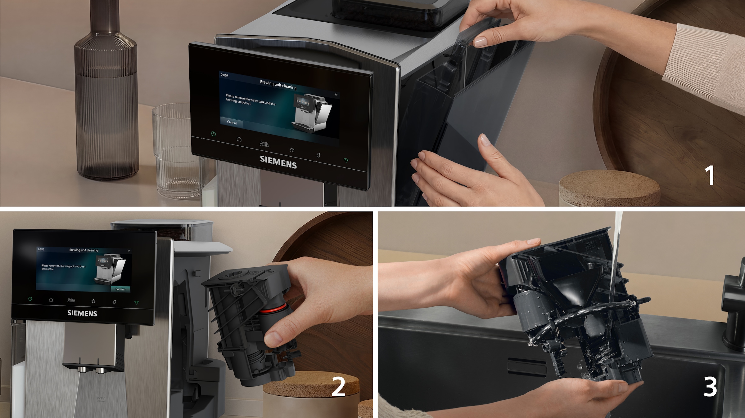 SIEMENS Kaffeevollautomat »TQ923E43« farbiges 6.8'' TFT-Display, individuelle Aromaeinstellung, Edelstahl