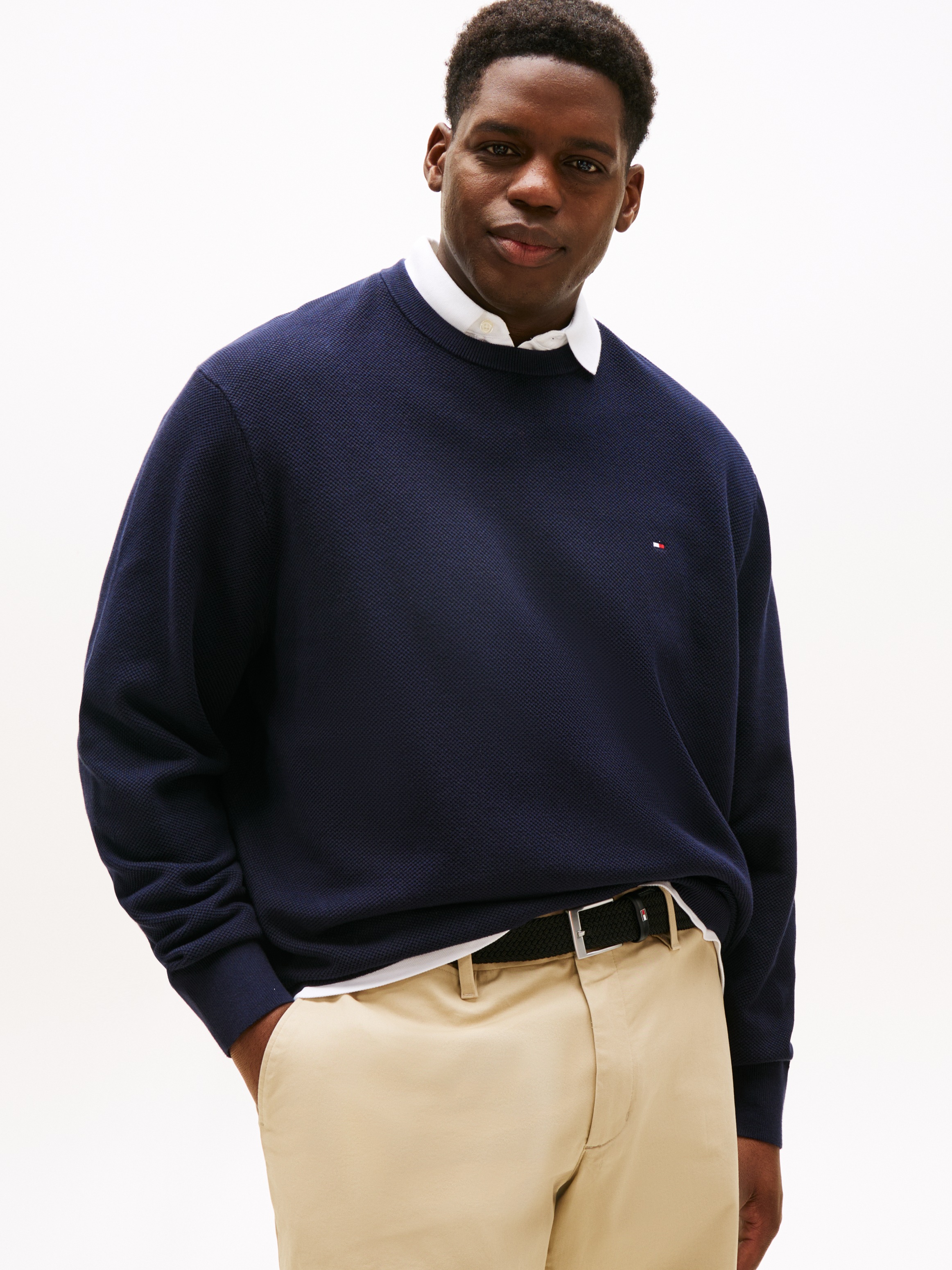 Tommy Hilfiger Big & Tall Rundhalspullover »BT-ESSENTIAL STRUCTURE CREW NECK«, Große Größen