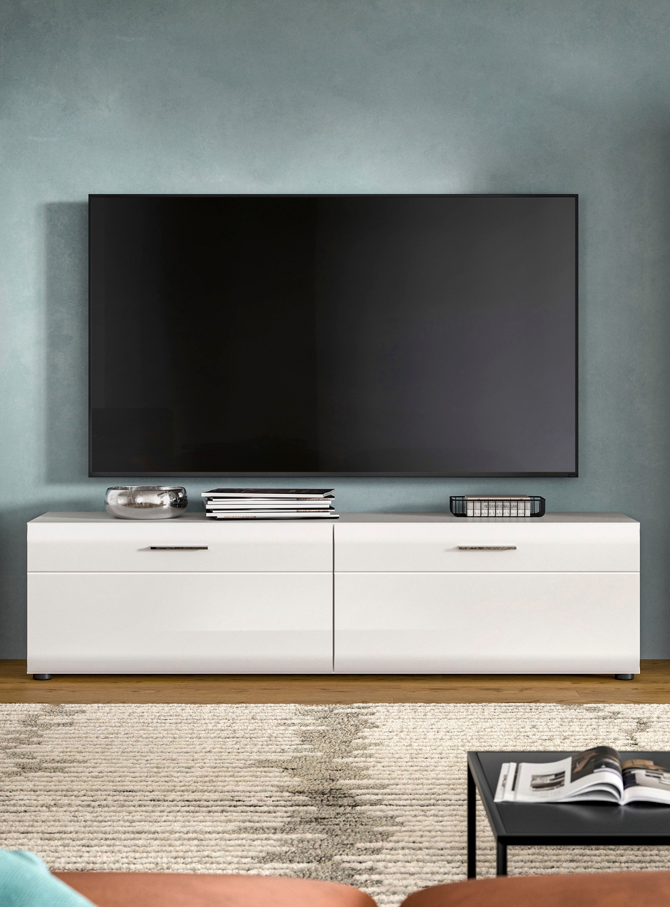 INOSIGN Lowboard »FLORENZ, hochwertige MDF-Front,Rillenfräsung, 2 Klappen« 1 Stk. tlg. Lowboard, TV-Unterschrank, TV-Lowboard