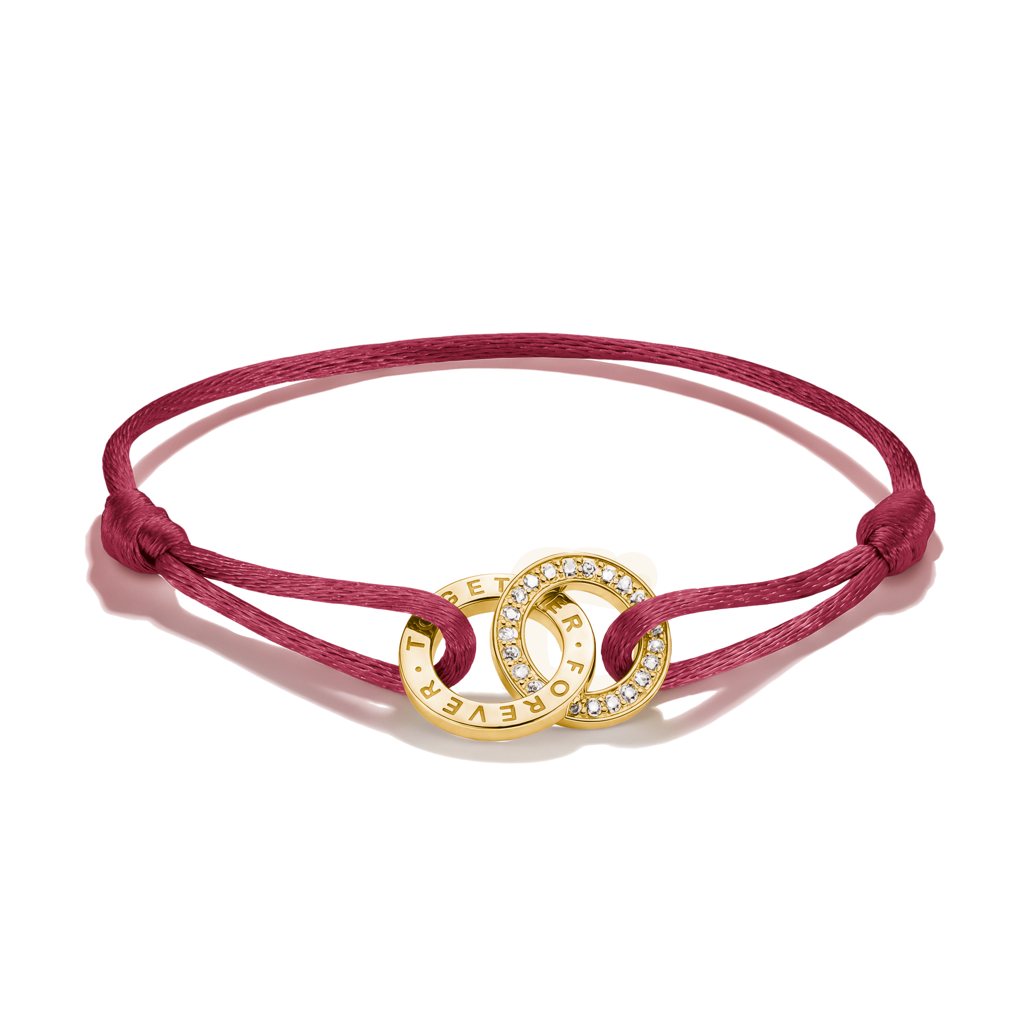 THOMAS SABO Armband »Together Textilarmband gelbgoldfarben« mit Zirkonia (synth.)