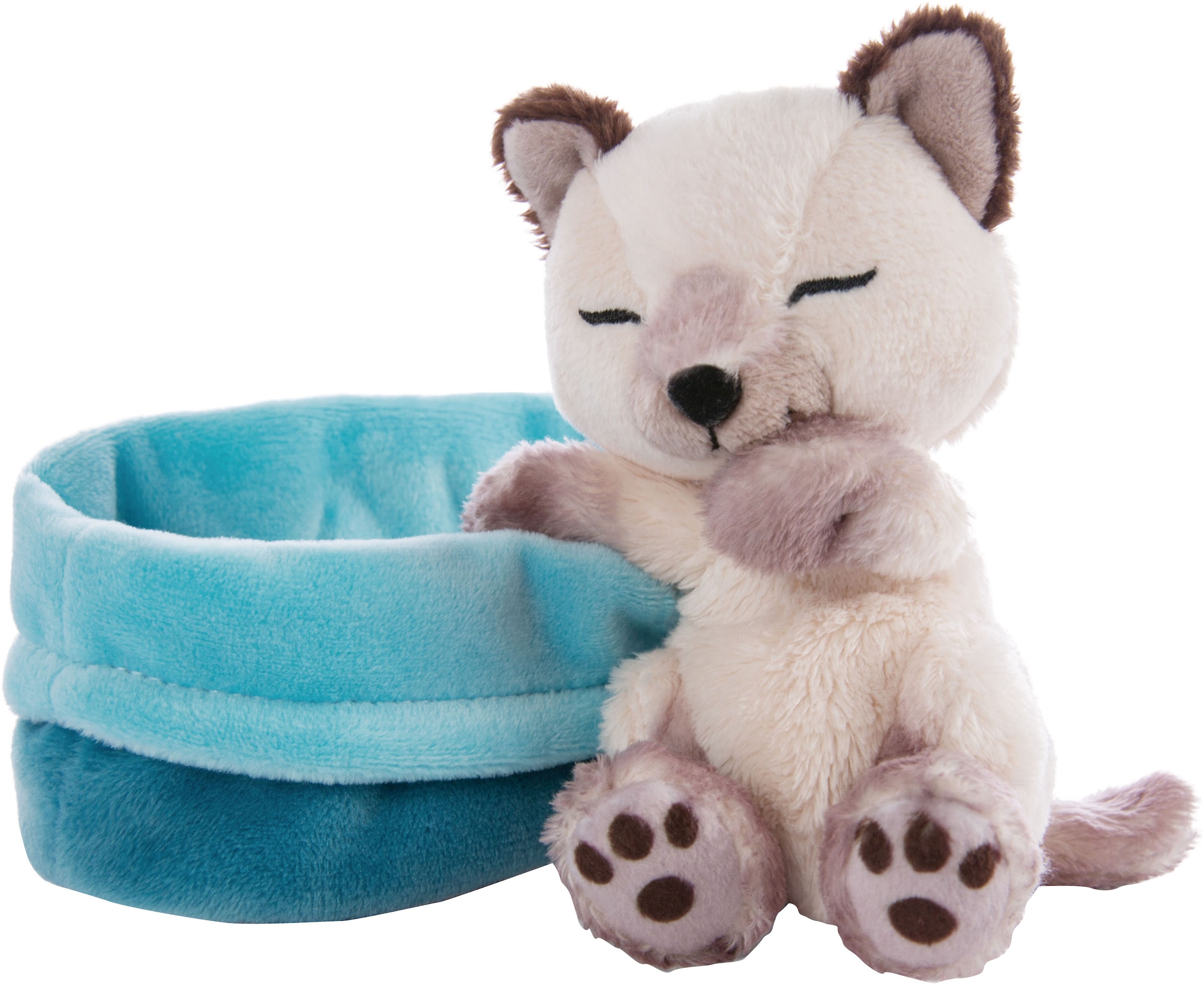 Nici Kuscheltier »Sleeping Pets, Katze Siam, 12 cm« im Körbchen