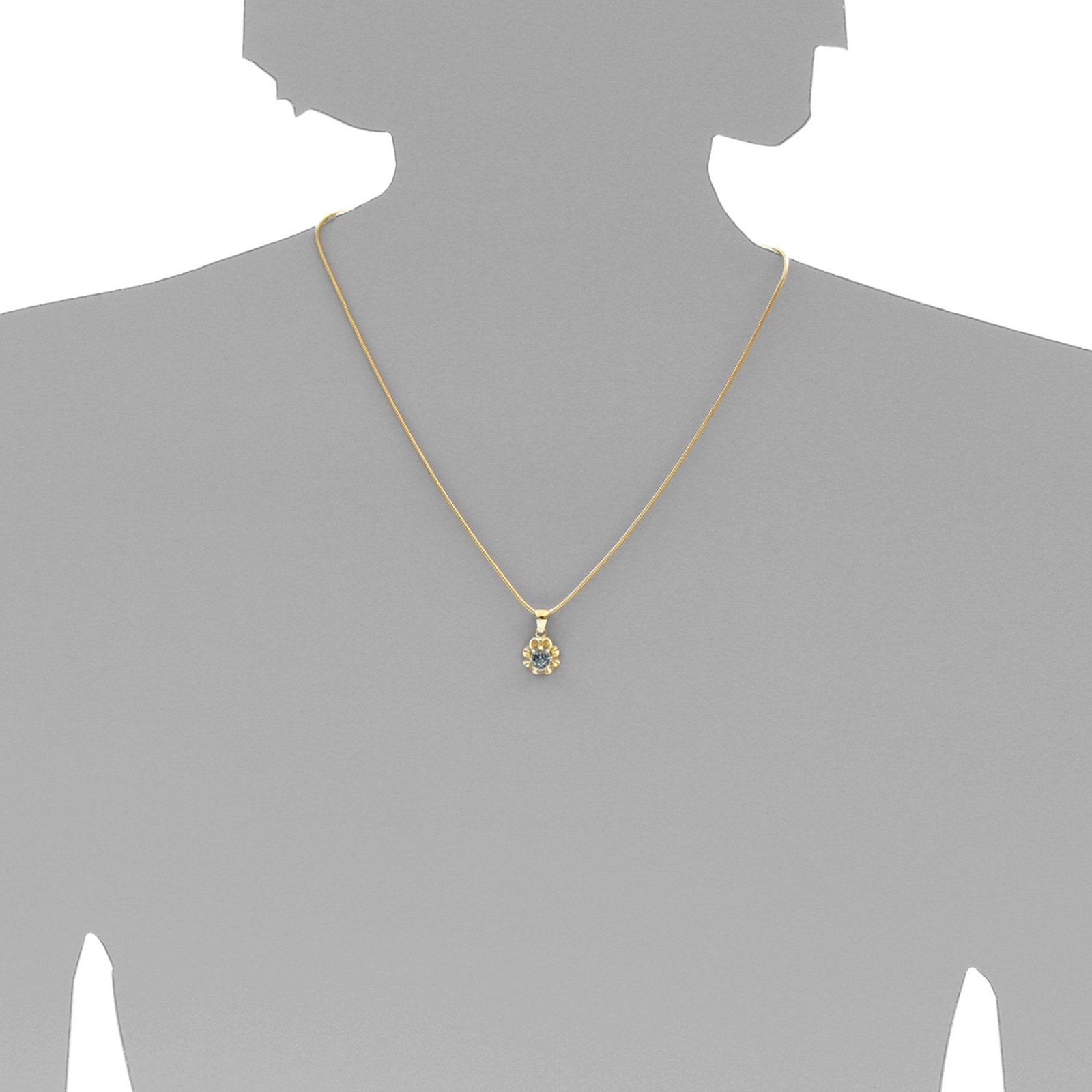 OSTSEE-SCHMUCK Kettenanhänger »- Pia 6 mm - Gold 333/000 - sy. Aquamarin«