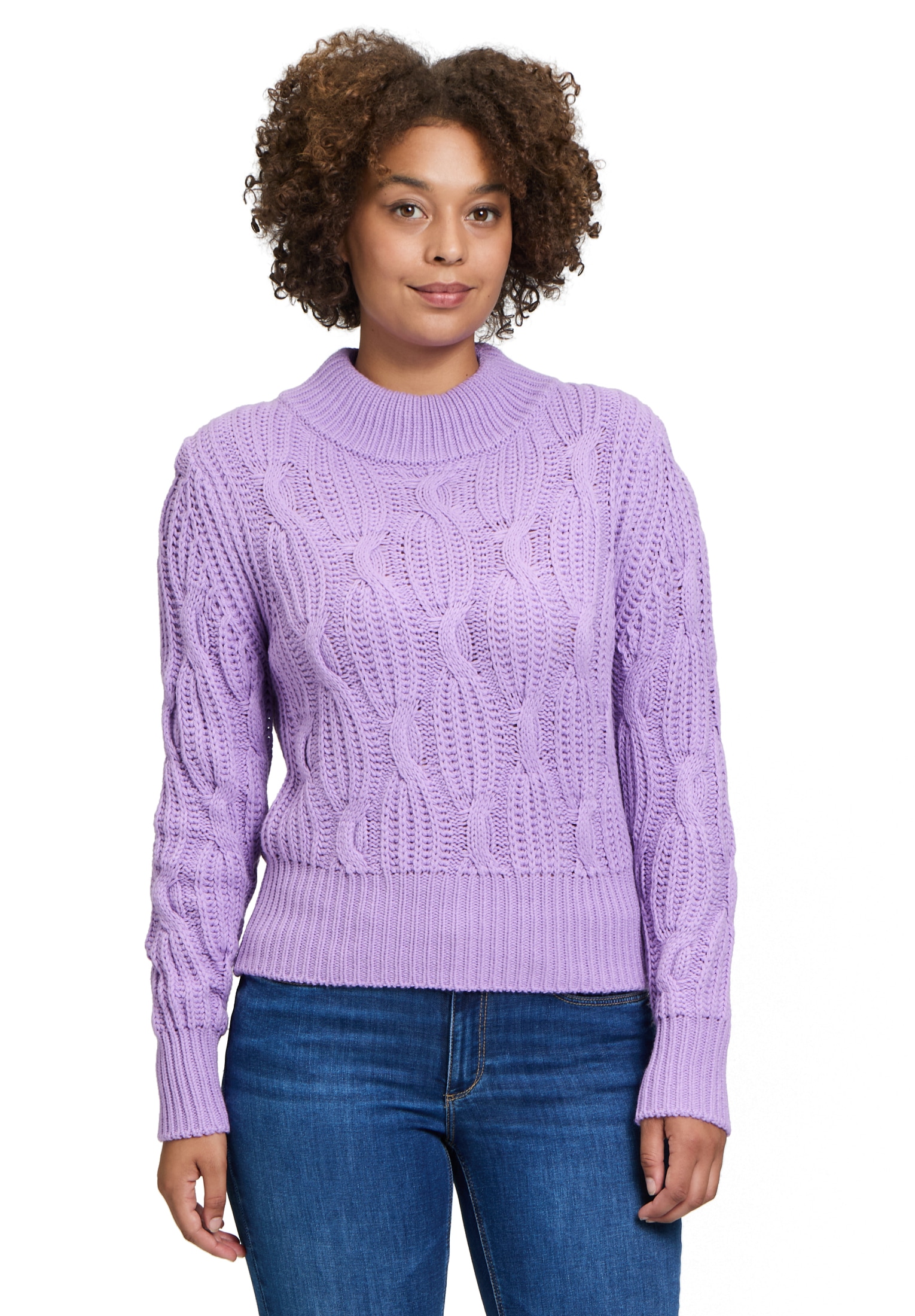 Betty&Co Rundhalspullover »Grobstrick-Pullover mit Stehkragen«