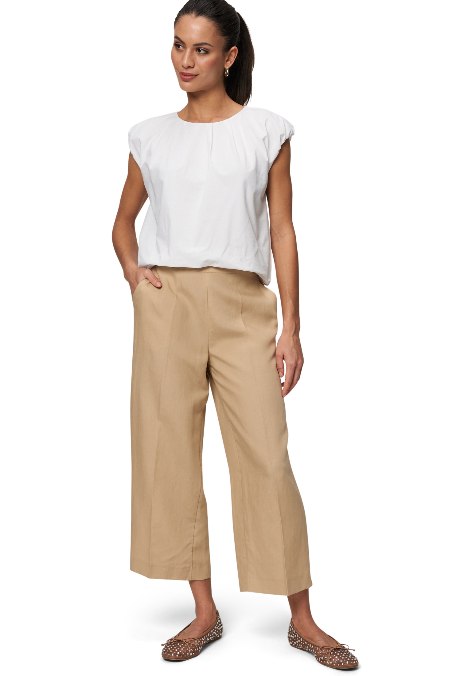 Zero Shirttop »Shirt mit gerafften Ärmeln«