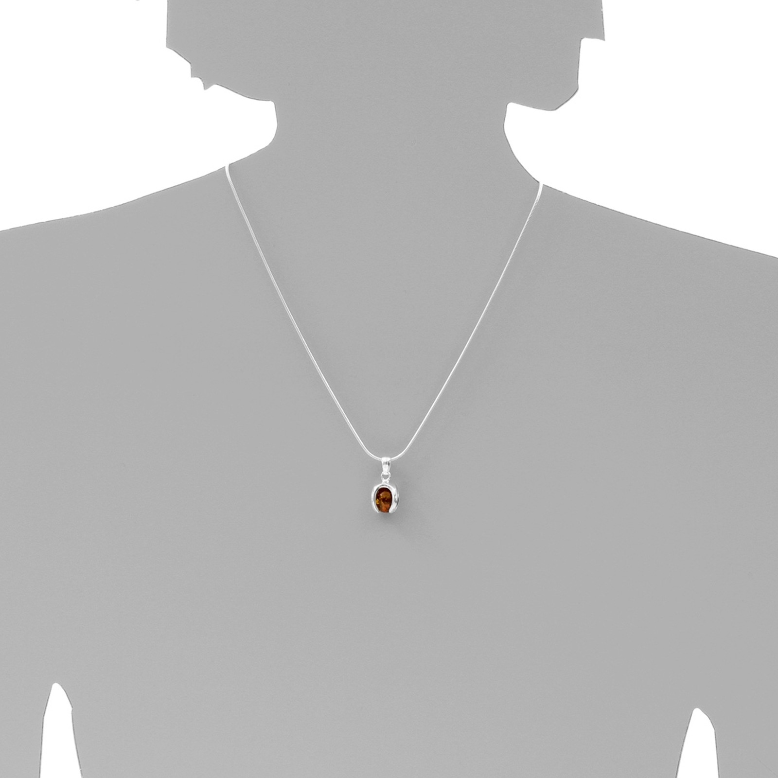 OSTSEE-SCHMUCK Kette mit Anhänger »- Ute 10 mm - Silber 925/000 - Bernstein«