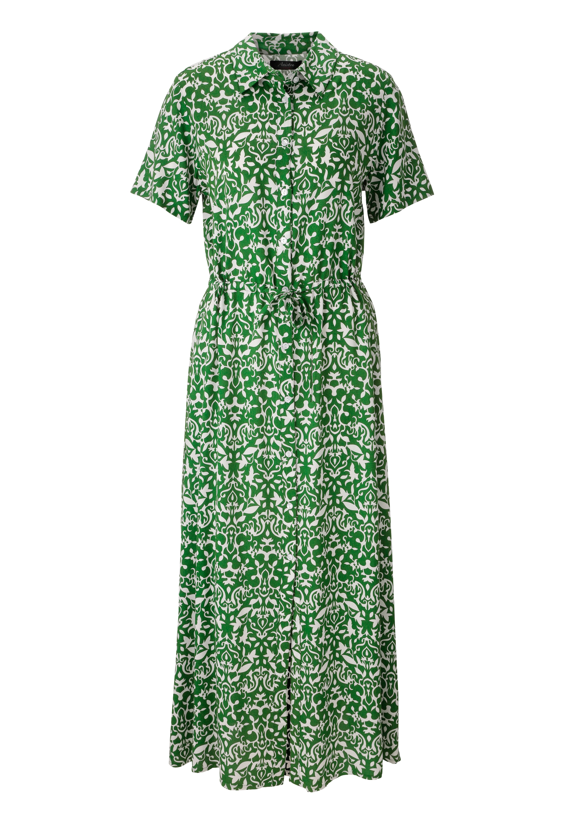 Aniston CASUAL Sommerkleid Eingrifftaschen mit Ornamenten und grafischen Blumen bedruckt - NEUE KOLLEKTION