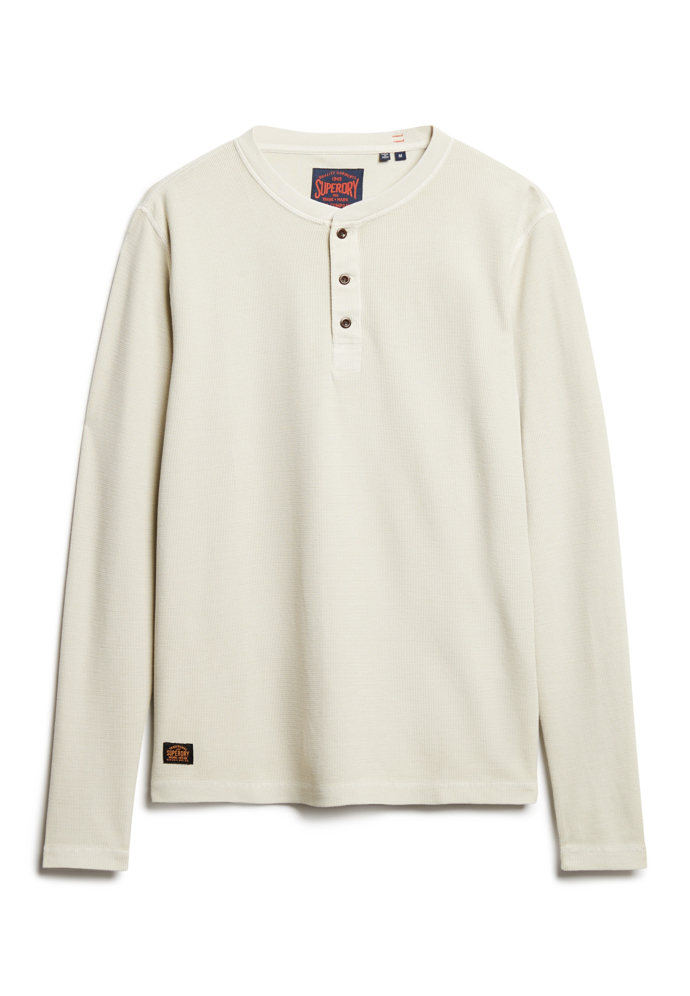 Superdry Langarmshirt »WAFFLE LONG SLEEVE HENLEY TOP«