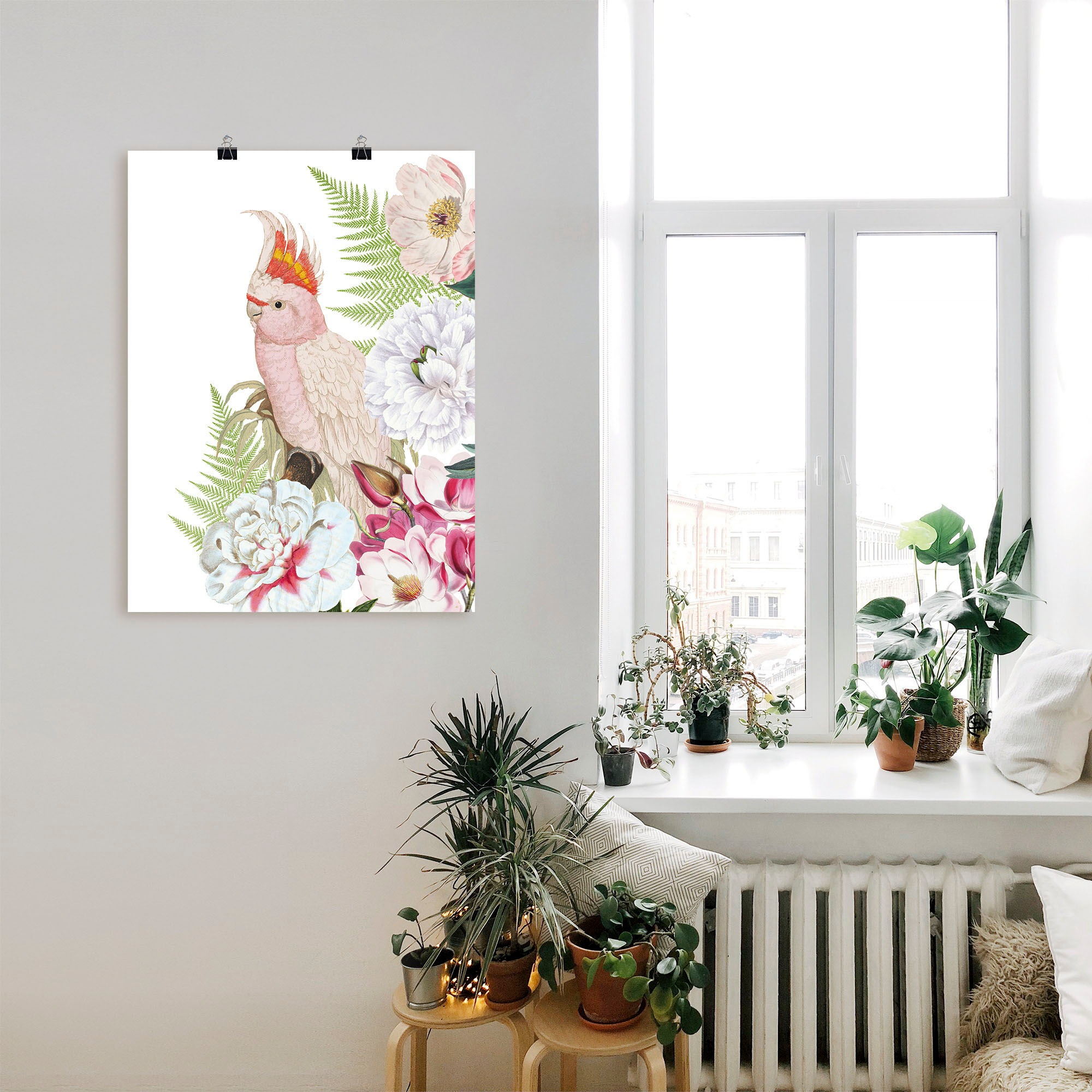 Artland Wandbild »Vintage Papagei II«, Vogelbilder, (1 St.), als Leinwandbild, Poster, Wandaufkleber in verschied. Größen