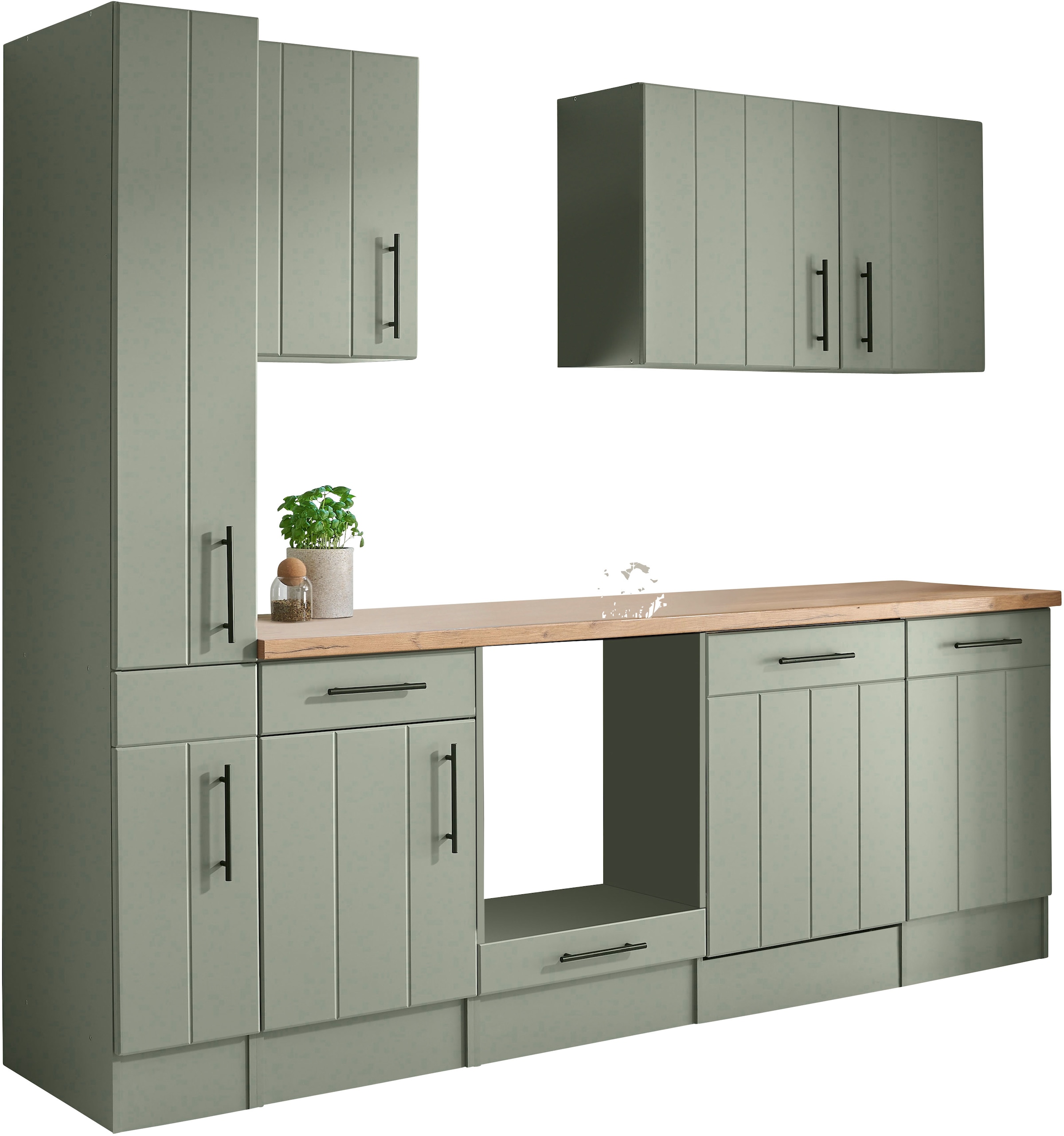 RESPEKTA Küche »Anton« Breite 250 cm, 90 cm Arbeitshöhe, wahlweise mit und ohne E-Geräte