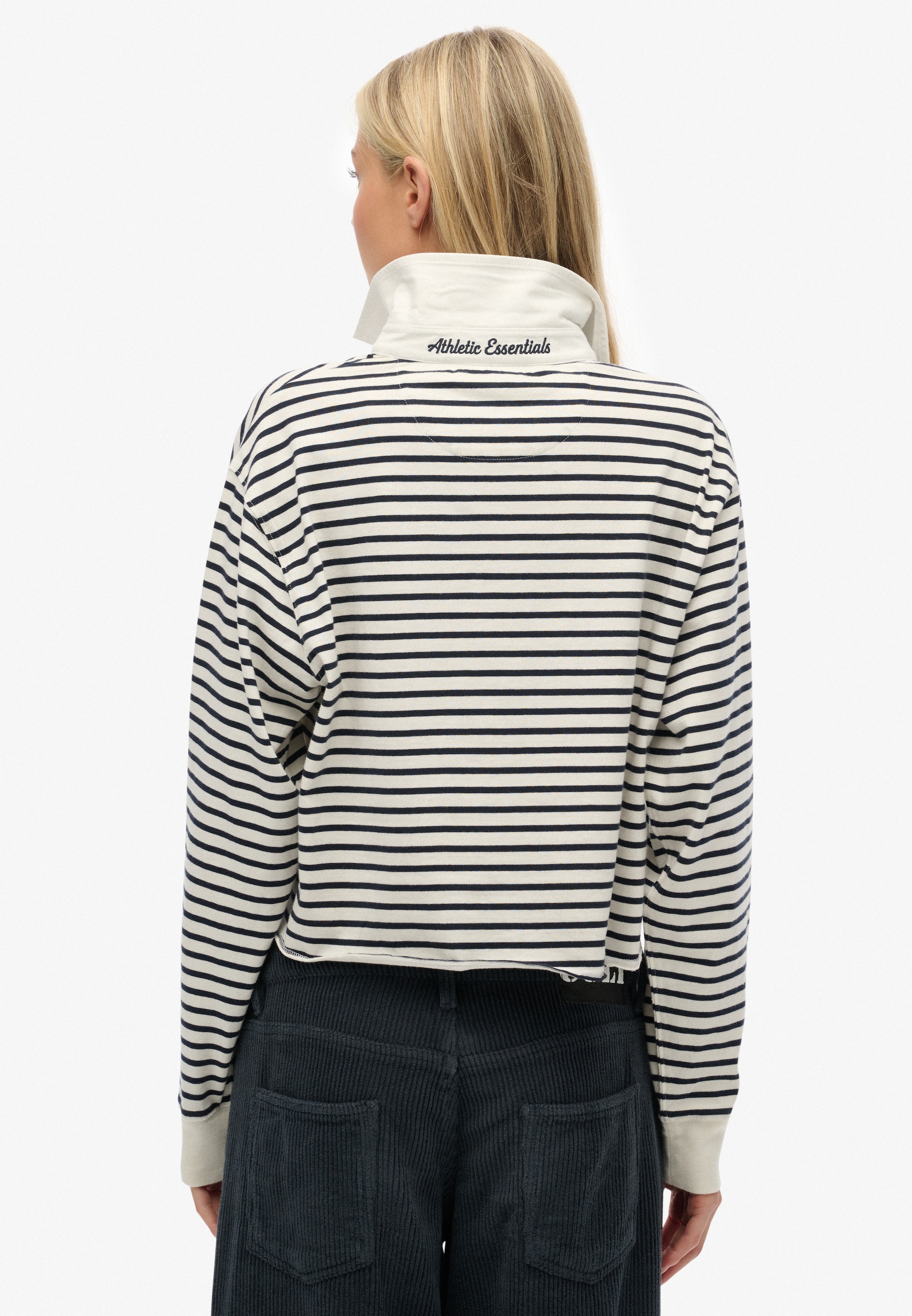 Superdry Langarm-Poloshirt »ATH ESS CROPPED STRIPE RUGBY« Packung, 2