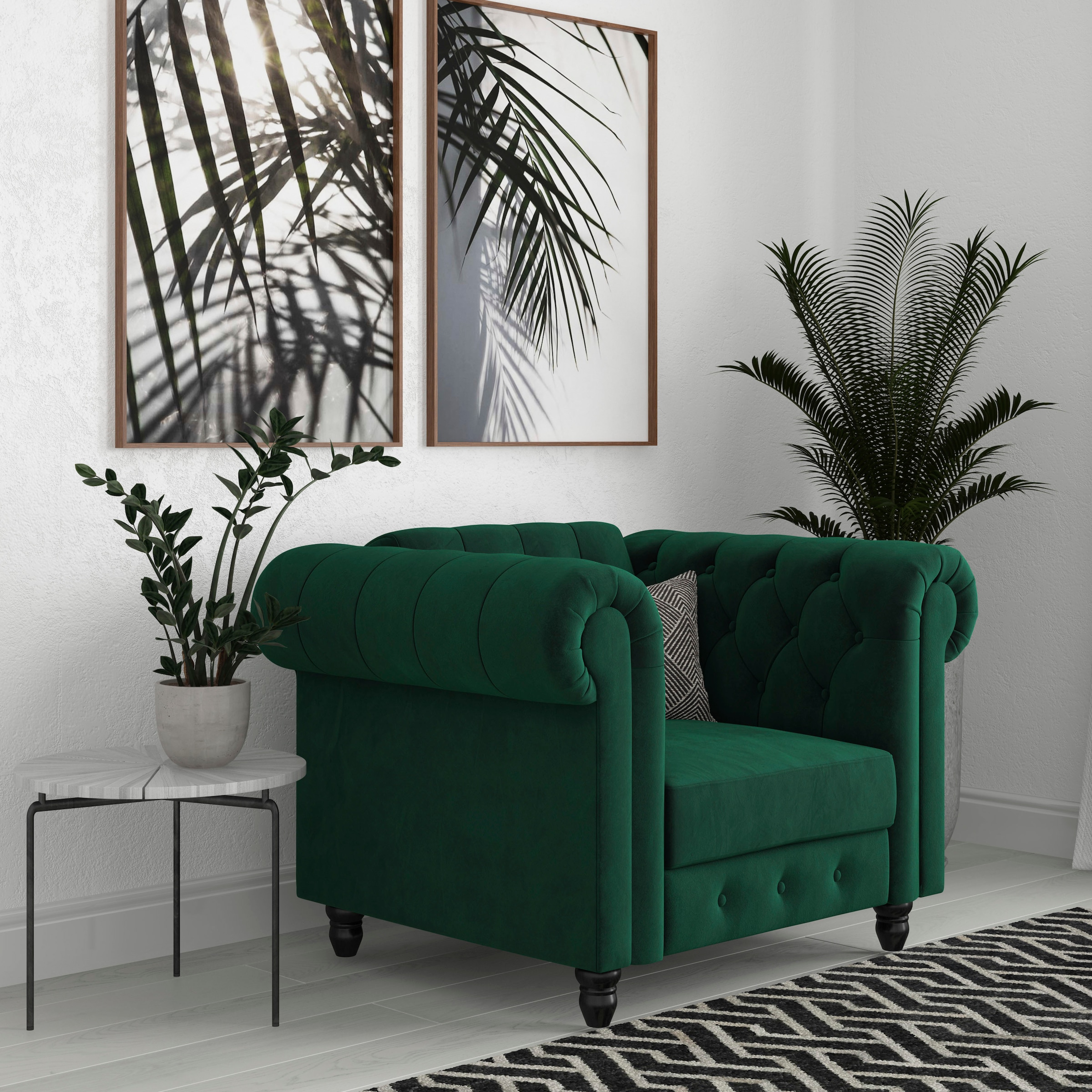 Dorel Home Chesterfield-Sessel »Felix«, mit Rückenlehne 3-fach verstellbar, Beine Massivholz, Sitzhöhe 46 cm