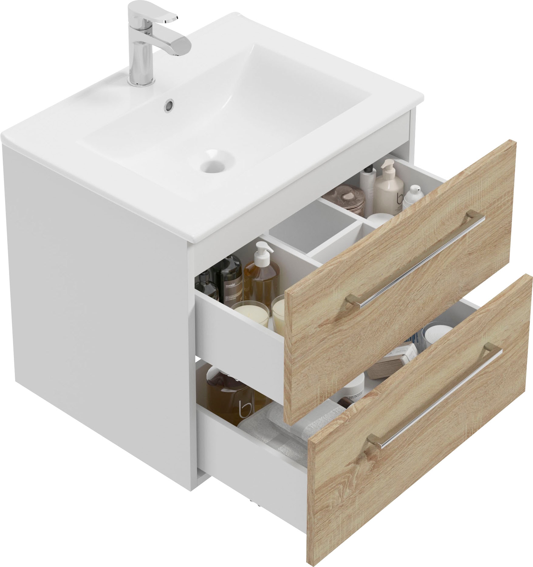 welltime Waschtisch »Palermo« Set,  Badmöbel inkl. Waschbecken, Breite 60cm