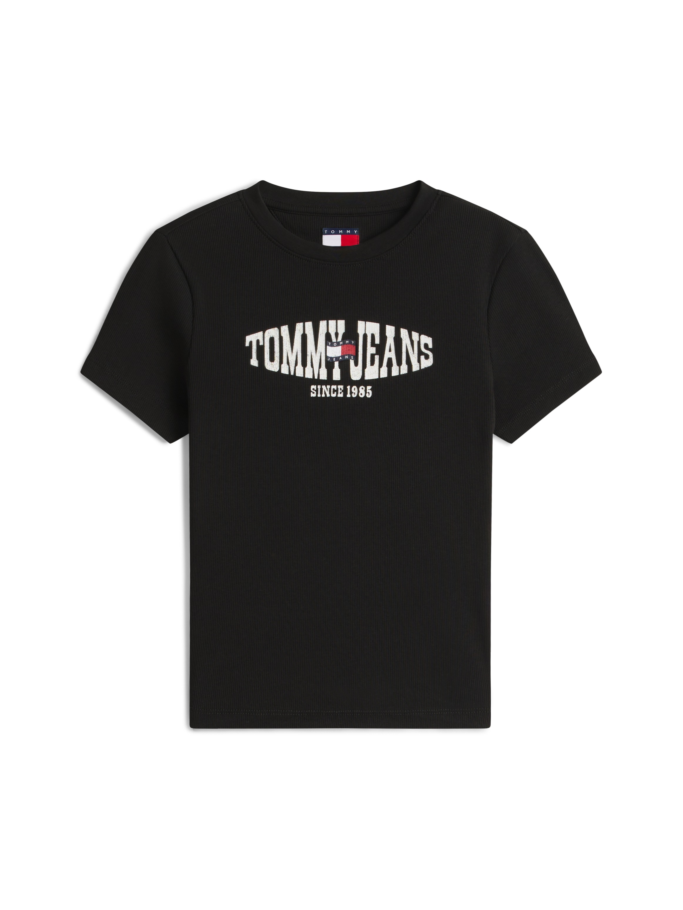 Tommy Jeans Kurzarmshirt »TJW SLIM SHORT WAVY FLAG SS TEE« mit Logoprint