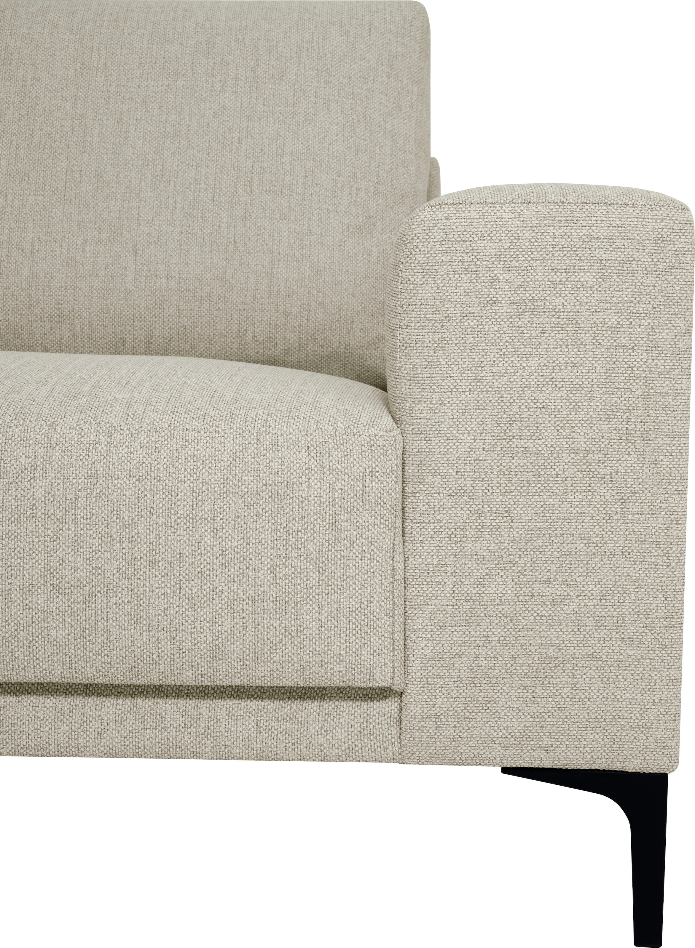 Places of Style Ecksofa »Xander, L-Form,«, Breite 289 cm, Webstoff, Soft-Touch Chenille, schwarze Metallfüße