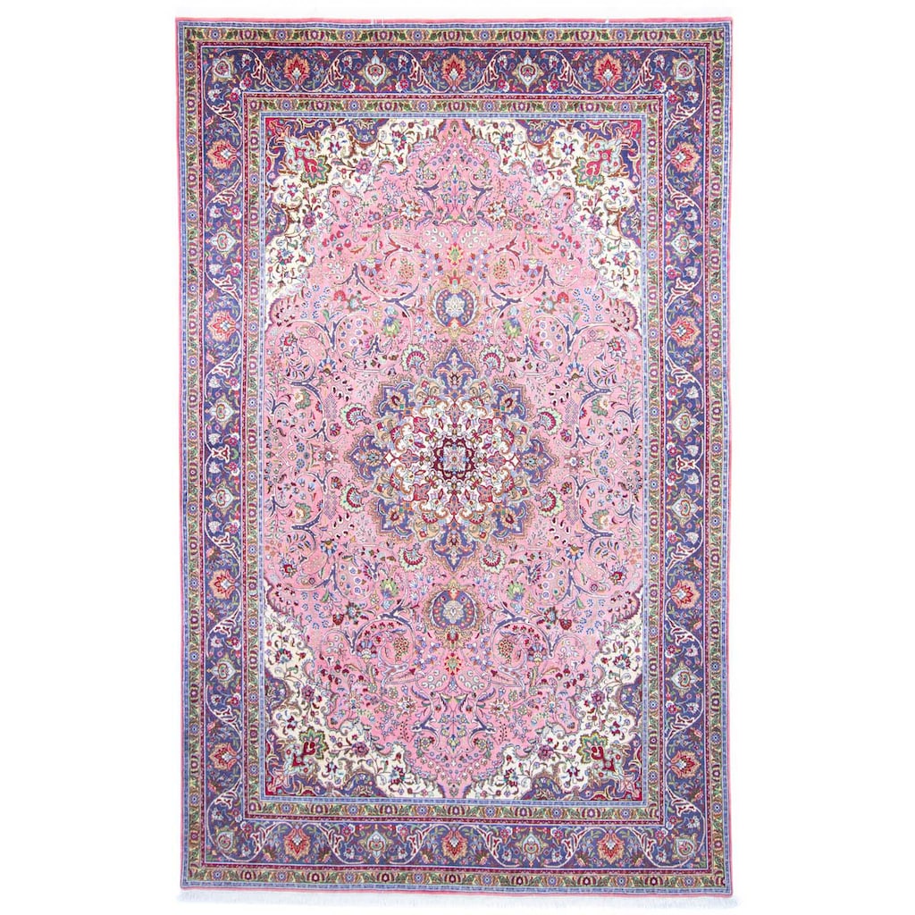 morgenland Wollteppich »Täbriz 40 Raj Medaillon Rosa 313 x 200 cm«, rechteckig