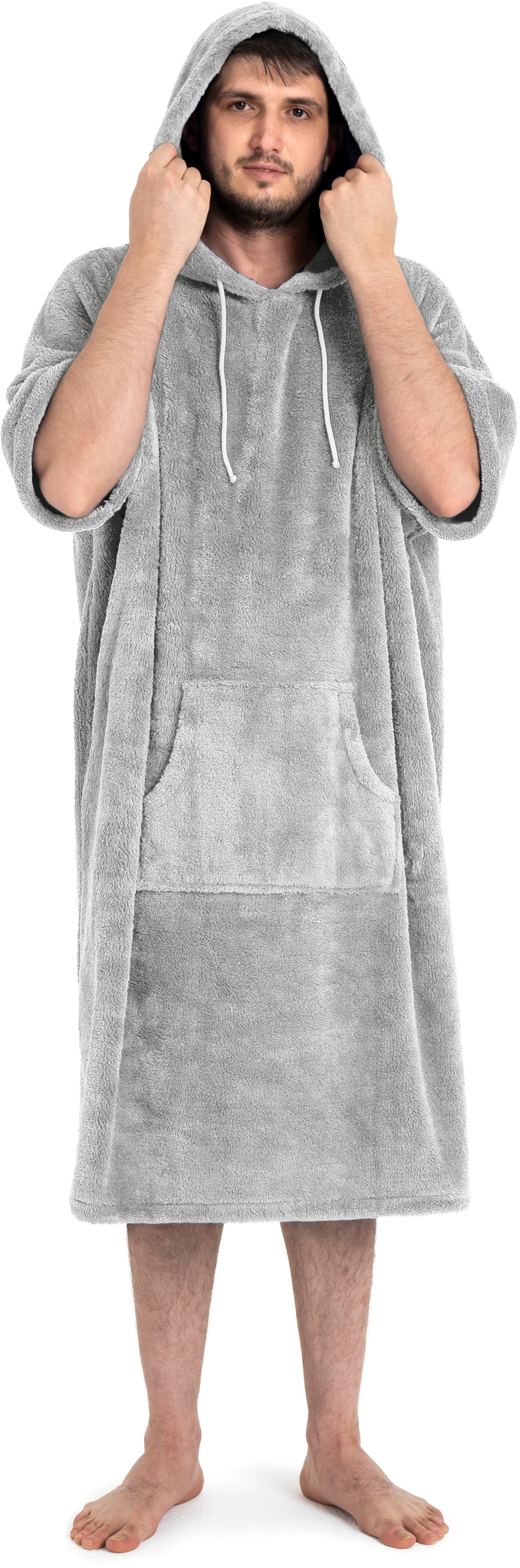 my home Badeponcho »Lillou, ideal für Sauna, Spa & im Urlaub«, (1 St.), weich und kuschelig, Fleece, Unisex, für Damen und Herren, Surfponcho