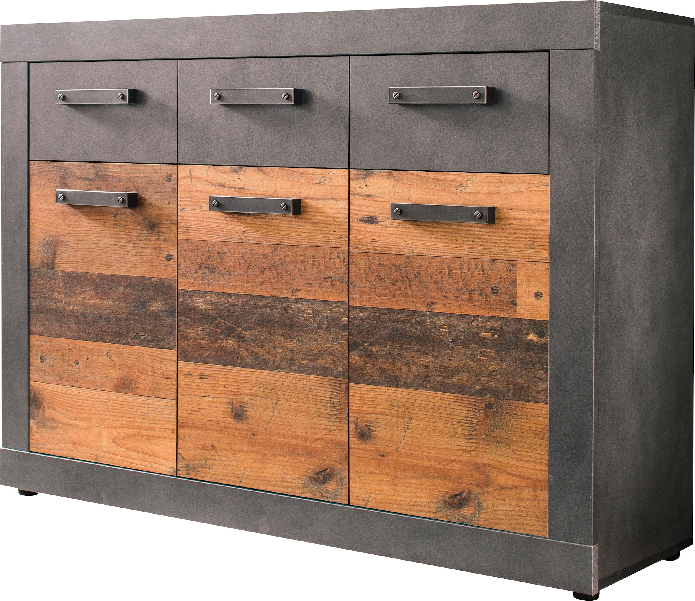 INOSIGN Kommode »Ilana«, Mehrzweckschrank im modernen Industrial Style - Mit 3 Schubladen