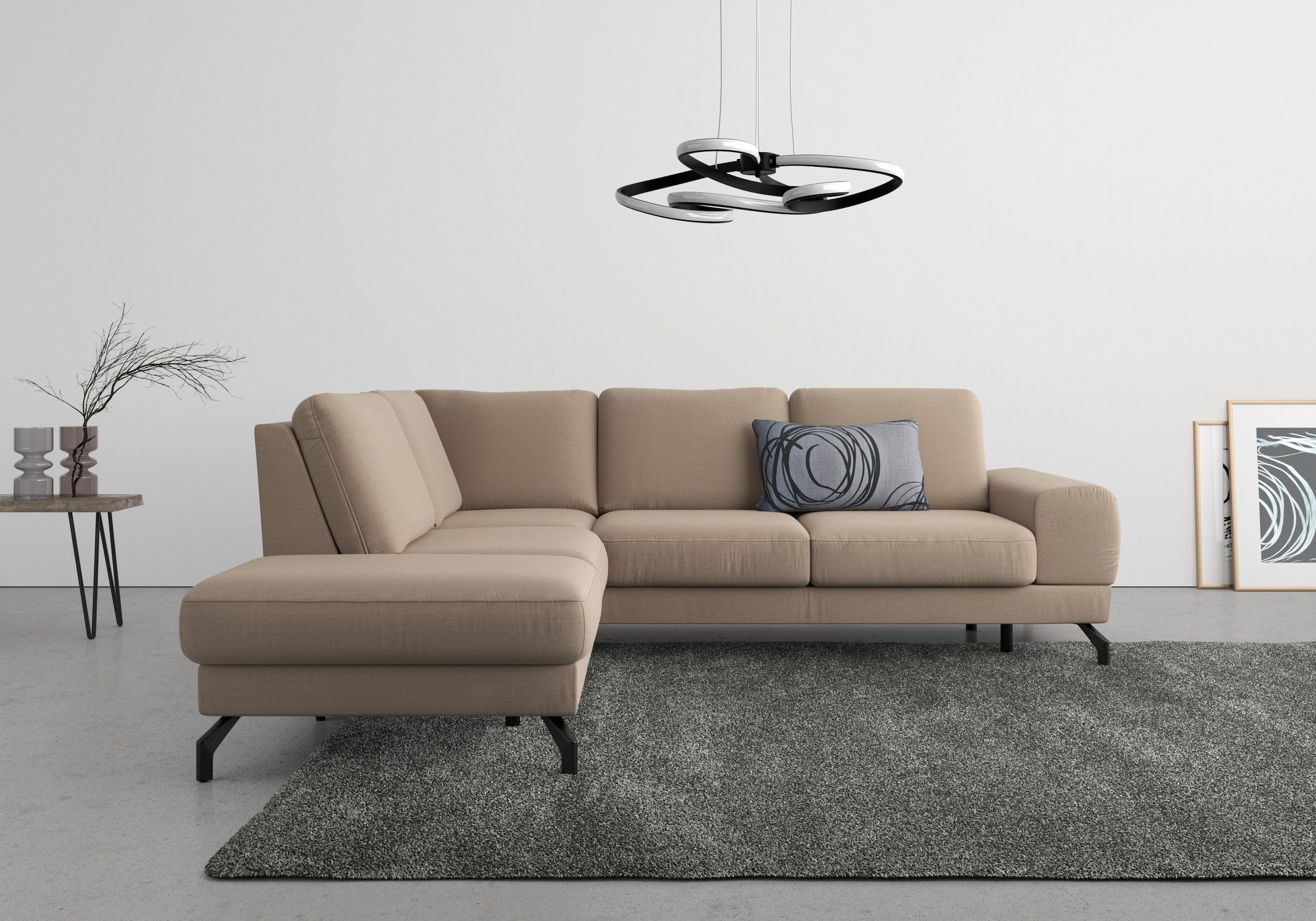 sit&more Ecksofa »Cinturo L-Form« inklusive Sitztiefenverstellung und Federkern, Sitzhöhe 45 cm