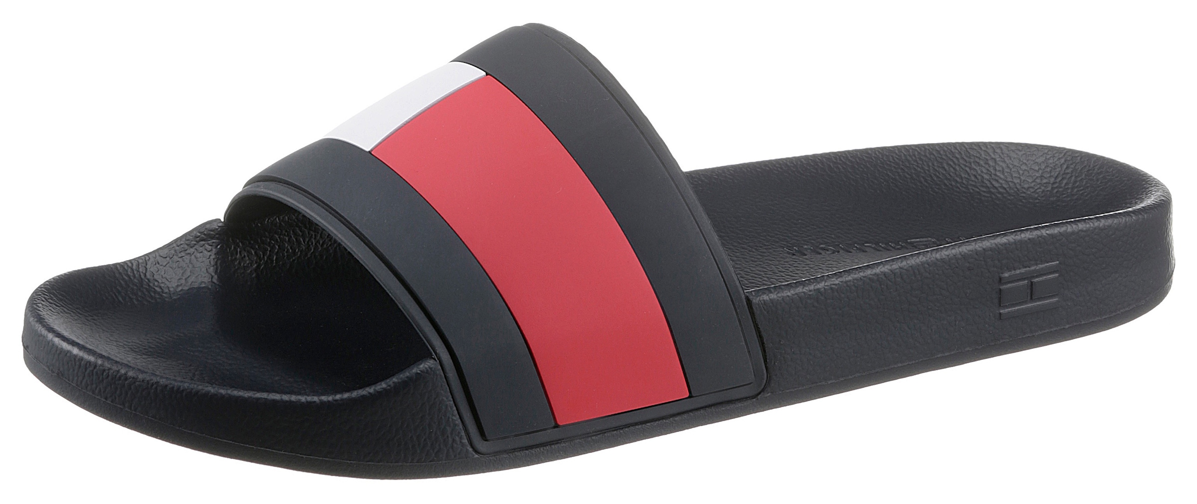 Tommy Hilfiger Badepantolette »ESSENTIAL FLAG POOL SLIDE«, Sommerschuh, Poolslides, Schlappen, in schmaler Form