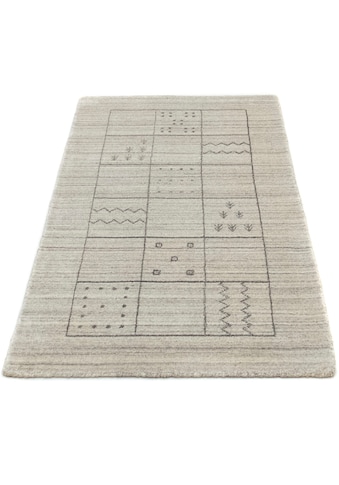 Wollteppich »Vintage Teppich handgeknüpft silber«, rechteckig