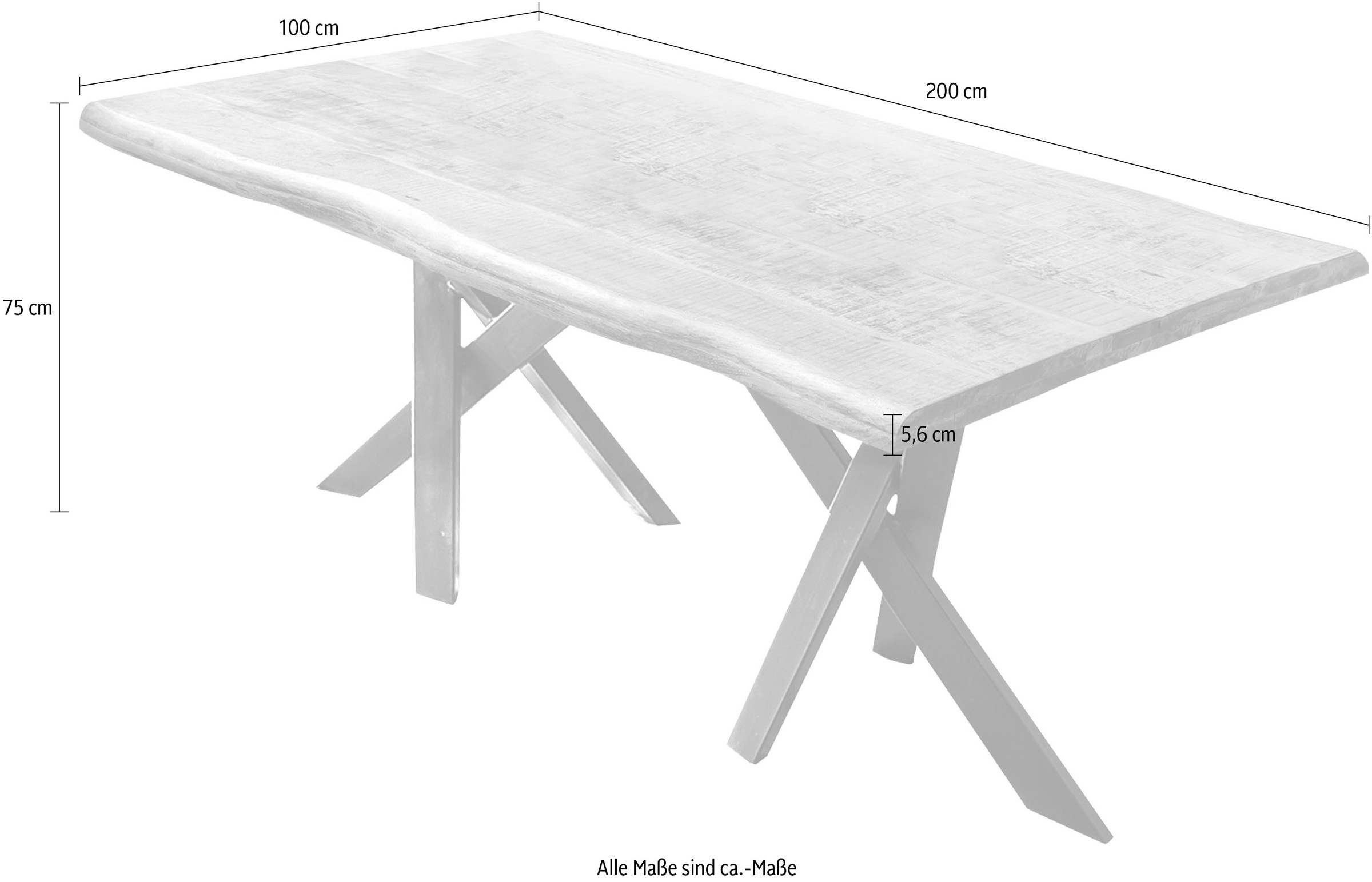 SIT Esstisch, mit Baumkante wie gewachsen