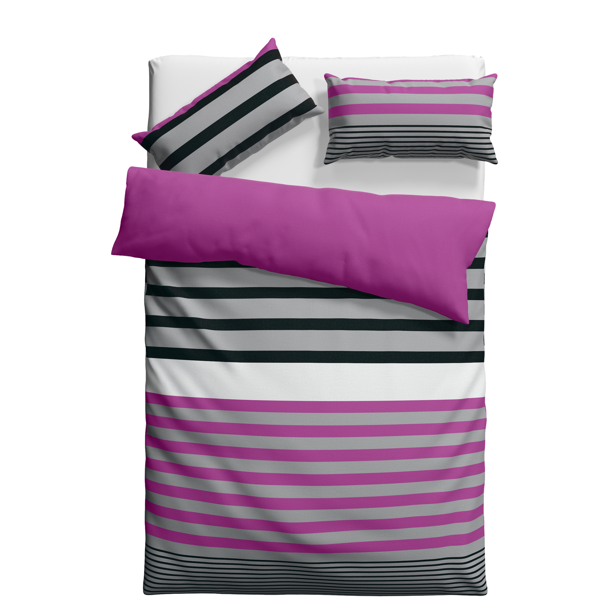 H.I.S Bettwäsche »Majoran«, im Streifen Design, 100% Baumwolle, Bettwäsche in Größe 135x200, 155x220 und 200x200 cm, Bettwäsche-Set in Linon oder Biber-Qualität. Mit Knöpfen