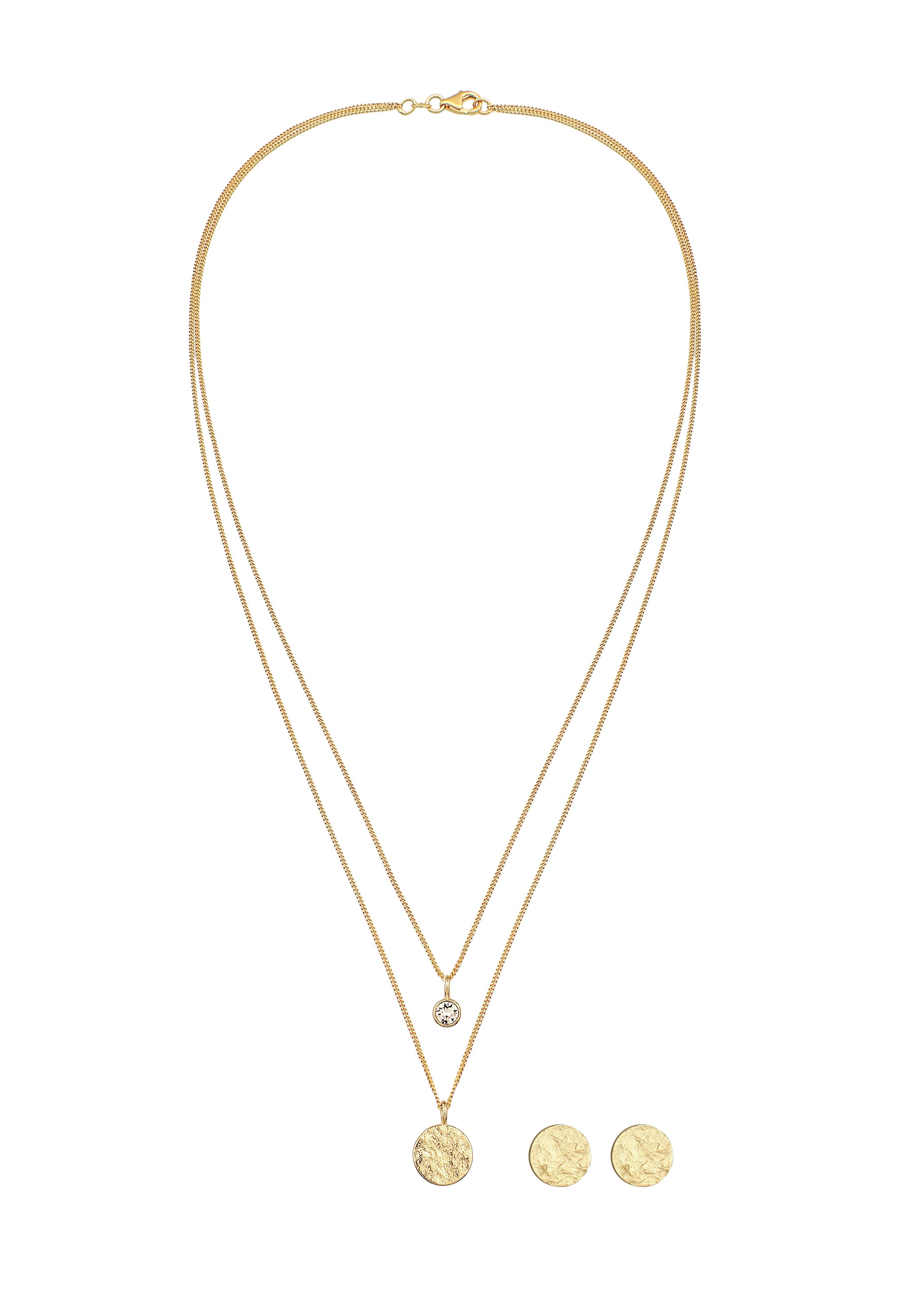 Elli Ohrring und Ketten Set »Schmuckset mit Kristallen von Swarovski® Weiß 925 Sterling Silber« ()