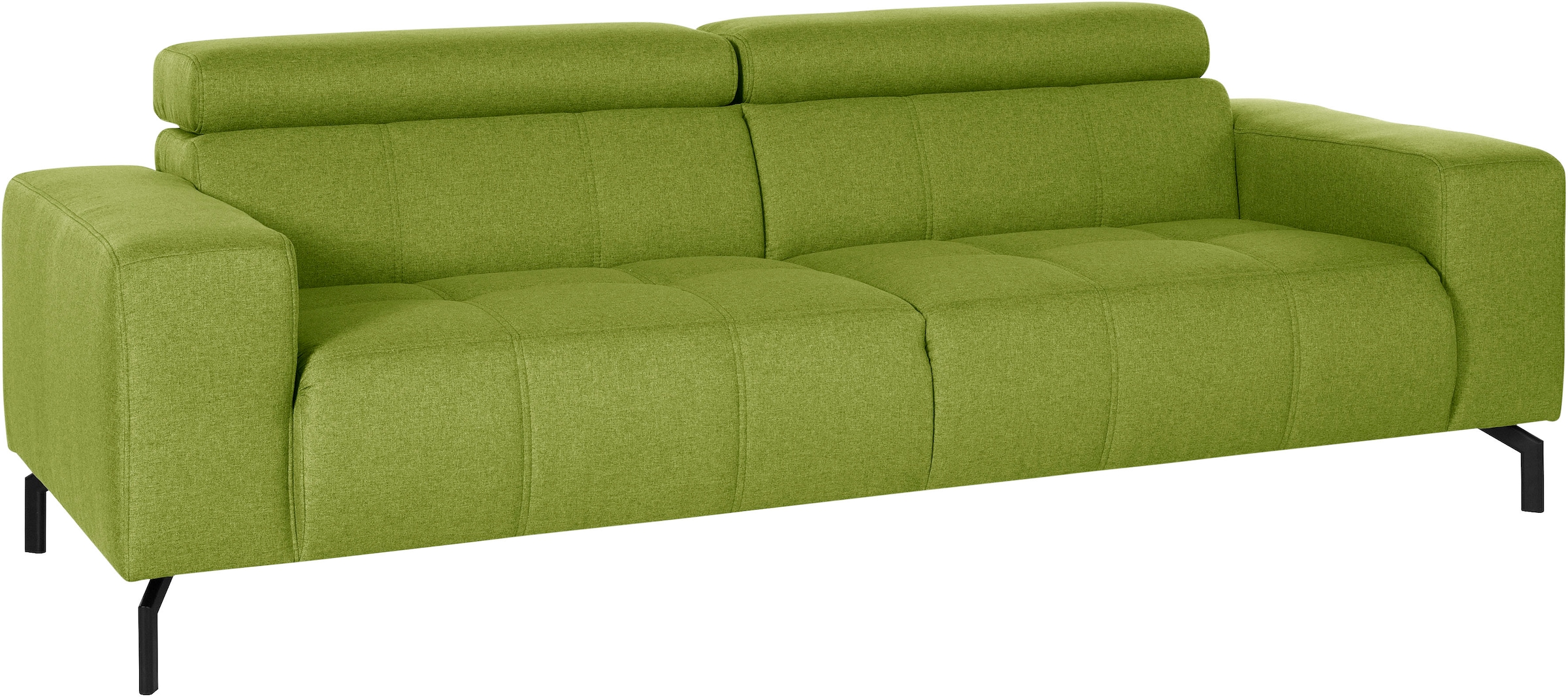 DOMO collection 2,5-Sitzer »Cunelli zeitlos und elegant, moderne Sitznähte als Designelement,« wahlweise mit 6-fach verstellbaren Kopfteilen, fester Sitzkomfort