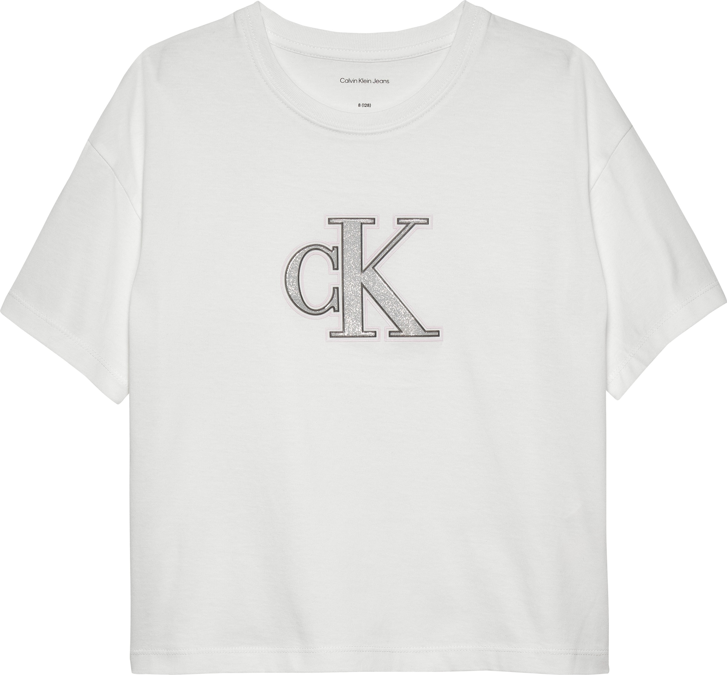 Calvin Klein Jeans T-Shirt »FESTIVE GRAPHIC SS T-SHIRT«, für Kinder bis 16 Jahre, Glitzer-Druck
