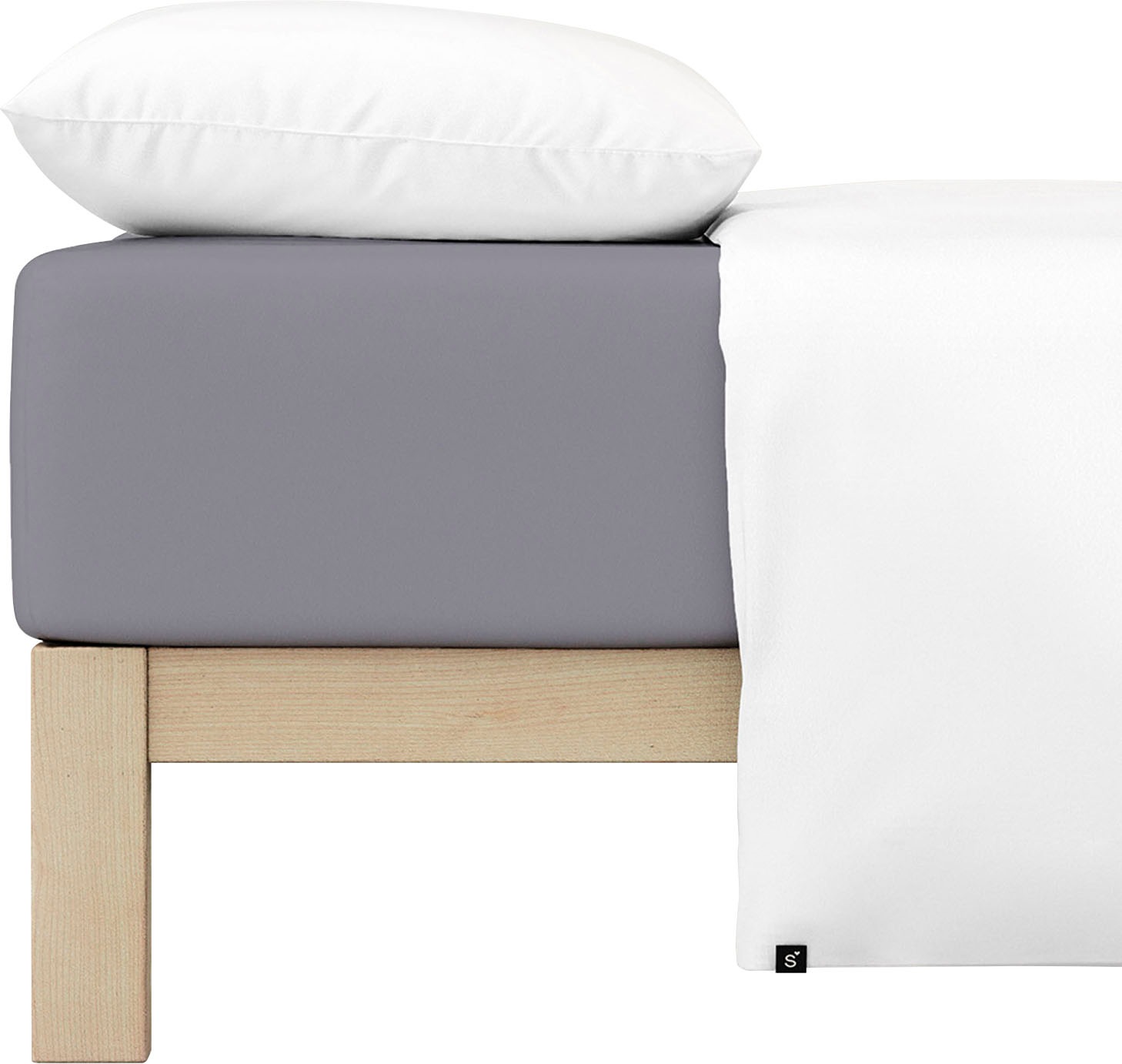 Schlafgut Spannbettlaken »PURE Bio-Baumwolle mit Elasthan, dehnbar blickdicht, straff, Bettlaken«, PREMIUM Laken für Matratzen bis 30cm Höhe, in 90x200, 140x200, 180x200