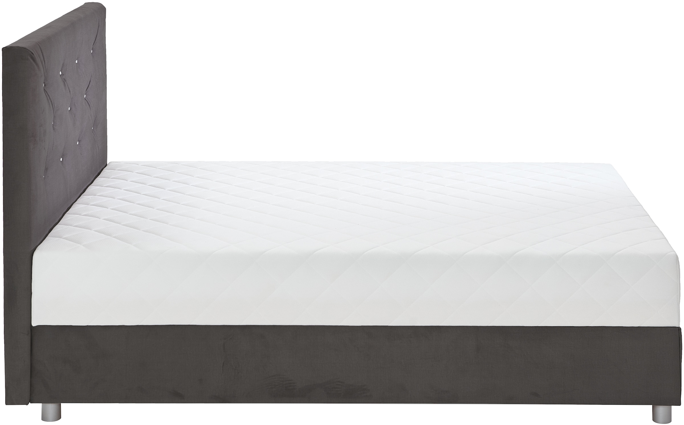 ATLANTIC home collection Boxbett »CELIA im hochwertiger Samtoptik« mit Taschen-Federkernmatratze, Bettkasten und Strass-Steinen