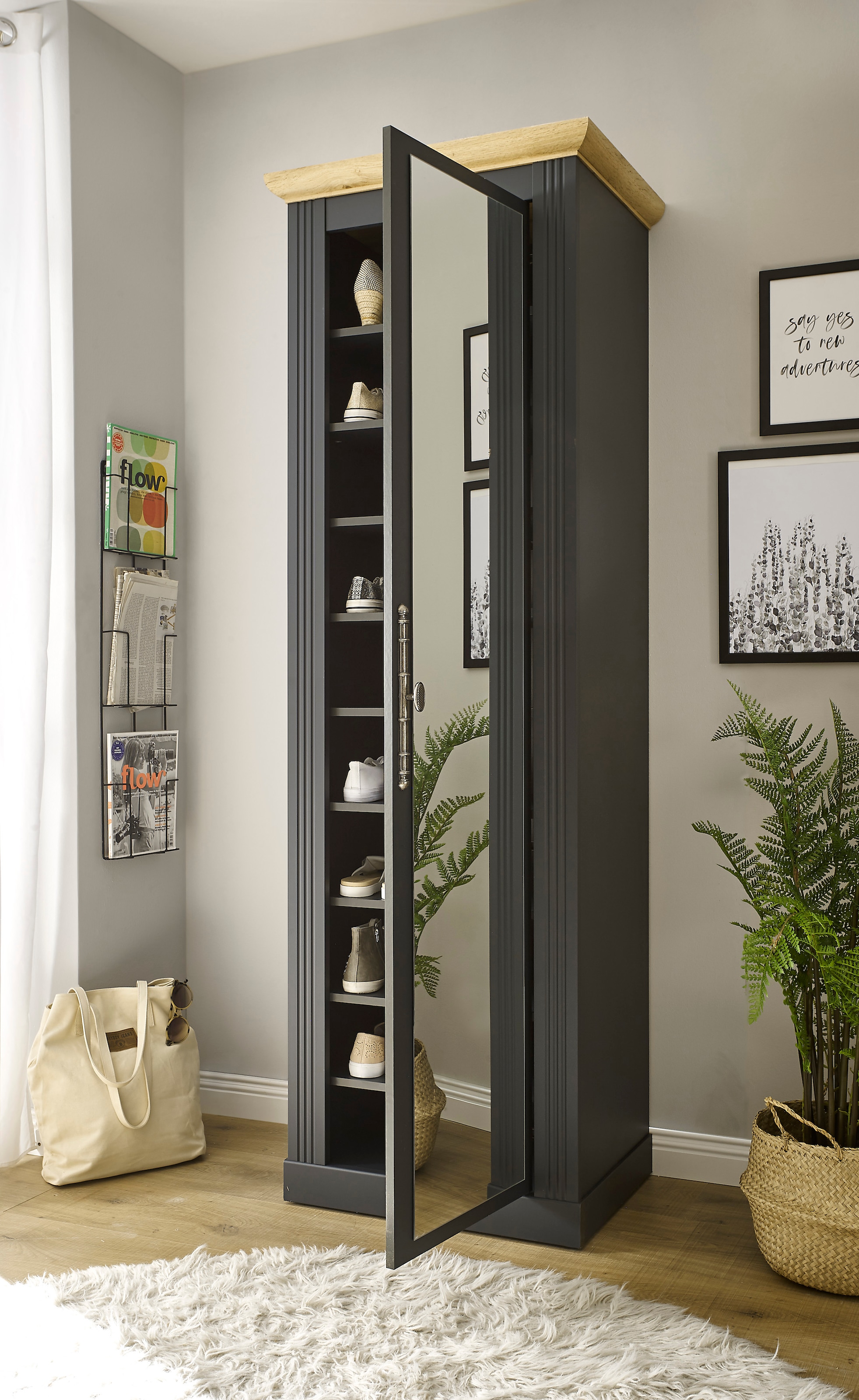 Home affaire Schuhschrank »WESTMINSTER TOPSELLER!«, (Höhe ca. 203 cm), im romantischen Landhausstil