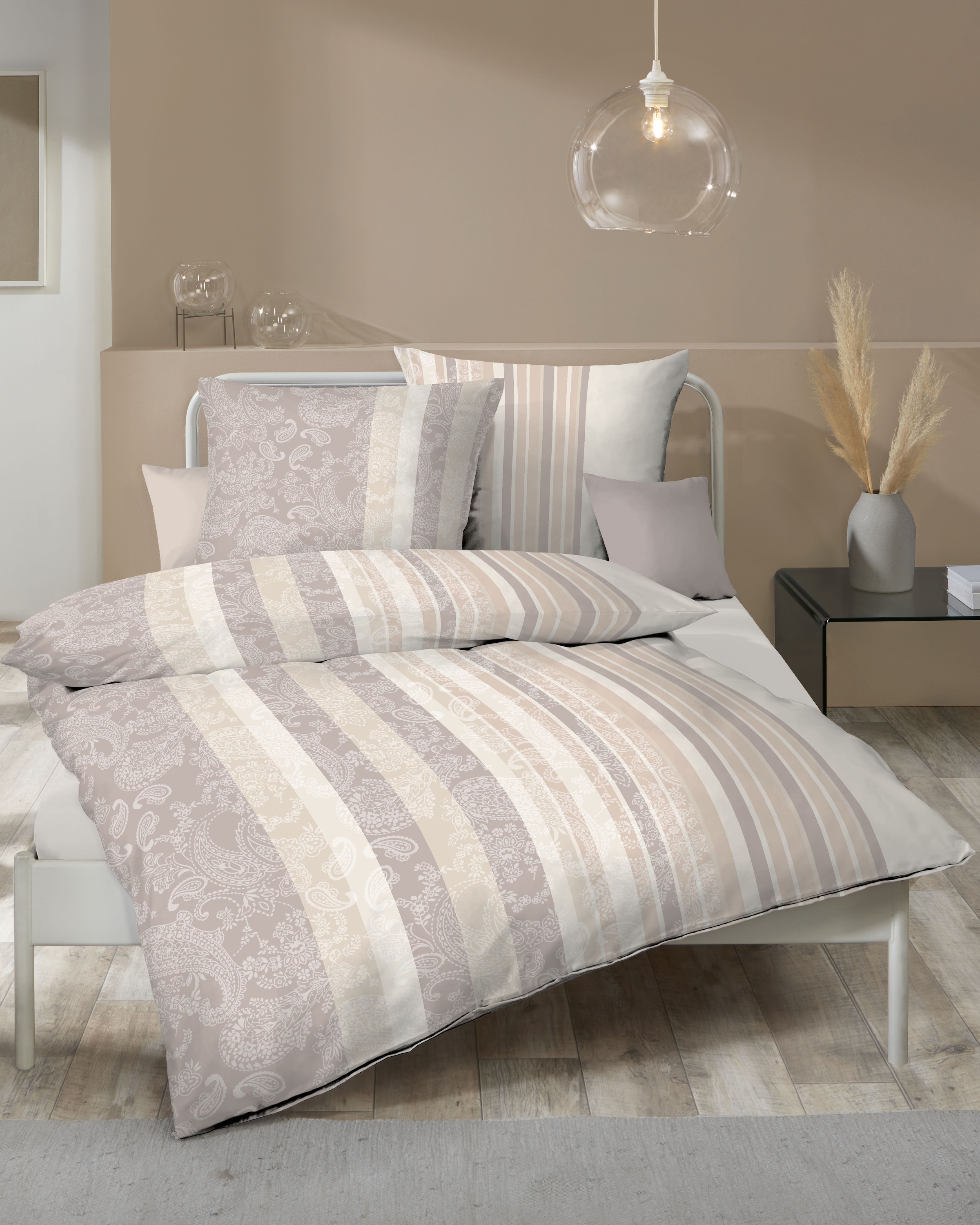 Kaeppel Bettwäsche »Firenze« 2 Stk. tlg. Mit Paisleymuster in beige, Größe B/L: 80 cm x 80 cm