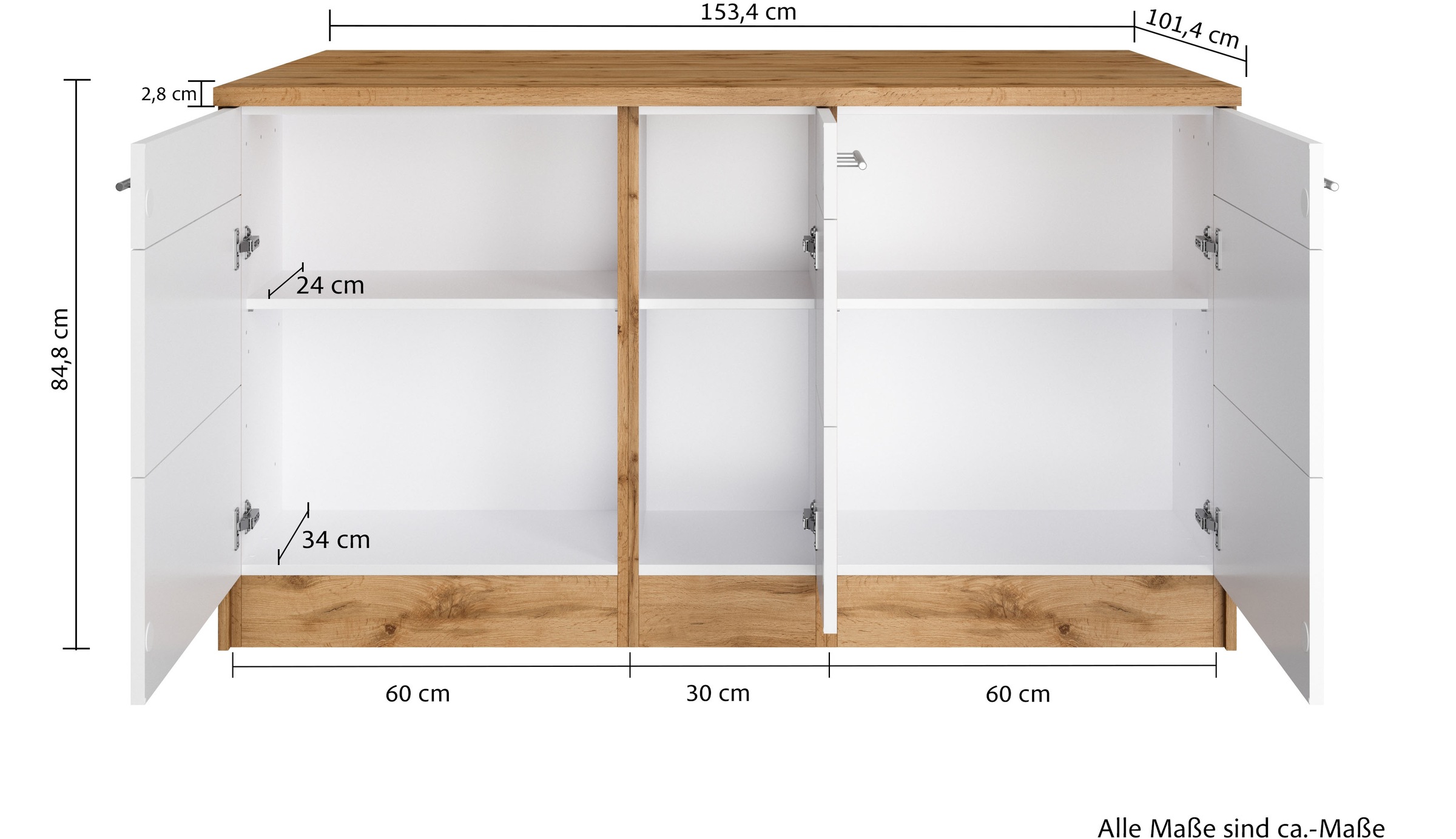 KOCHSTATION Kücheninsel »KS-Wien«, Breite 153 cm, MDF-Fronten, Flaschenregal