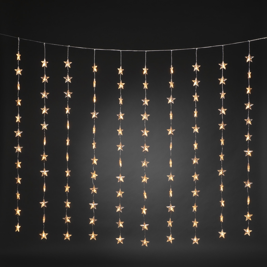 KONSTSMIDE LED-Lichtervorhang »Weihnachtsdeko«, 120 Sterne, 120 bernsteinfarbene Dioden
