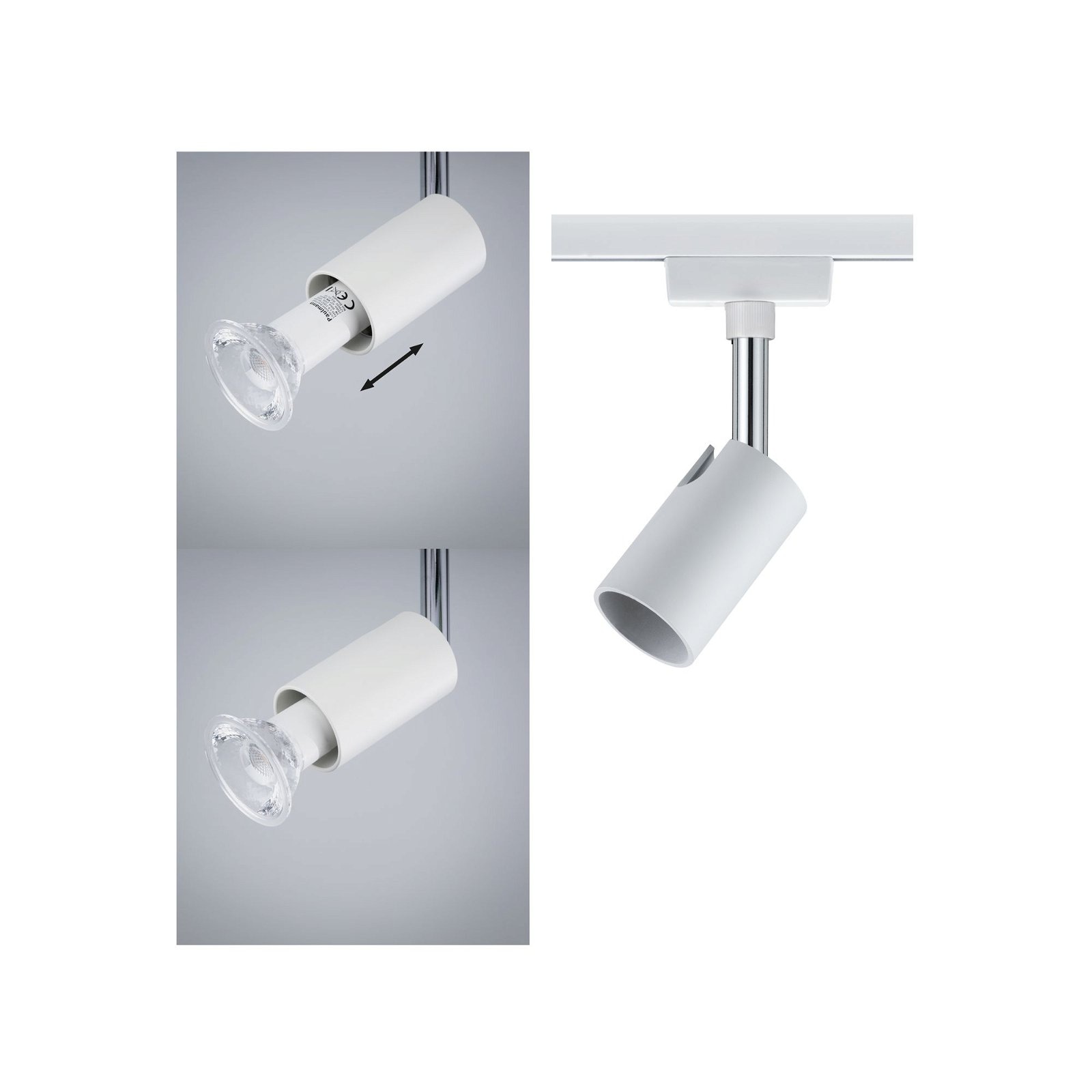 Paulmann Schienensystem-Leuchten »URail Schienenspot Pure I Einzelspot GU10 max. 10W«, (1 tlg.), dimmbar 230V