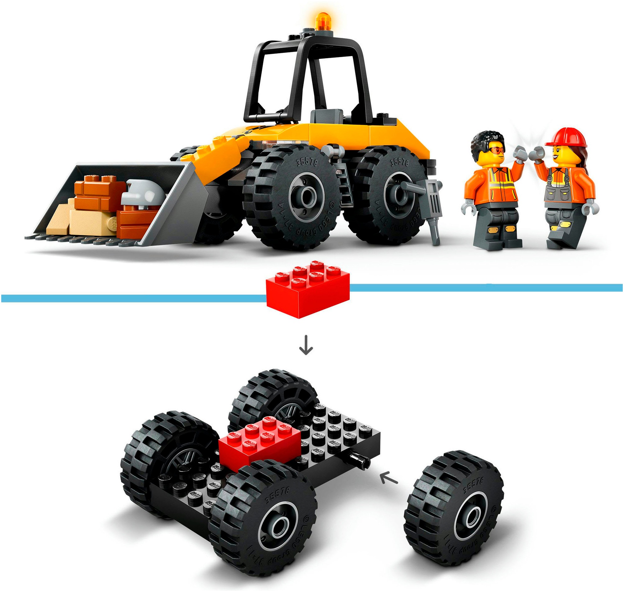 LEGO® Konstruktionsspielsteine »Radlader (60450), LEGO City«, (81 St.), Made in Europe
