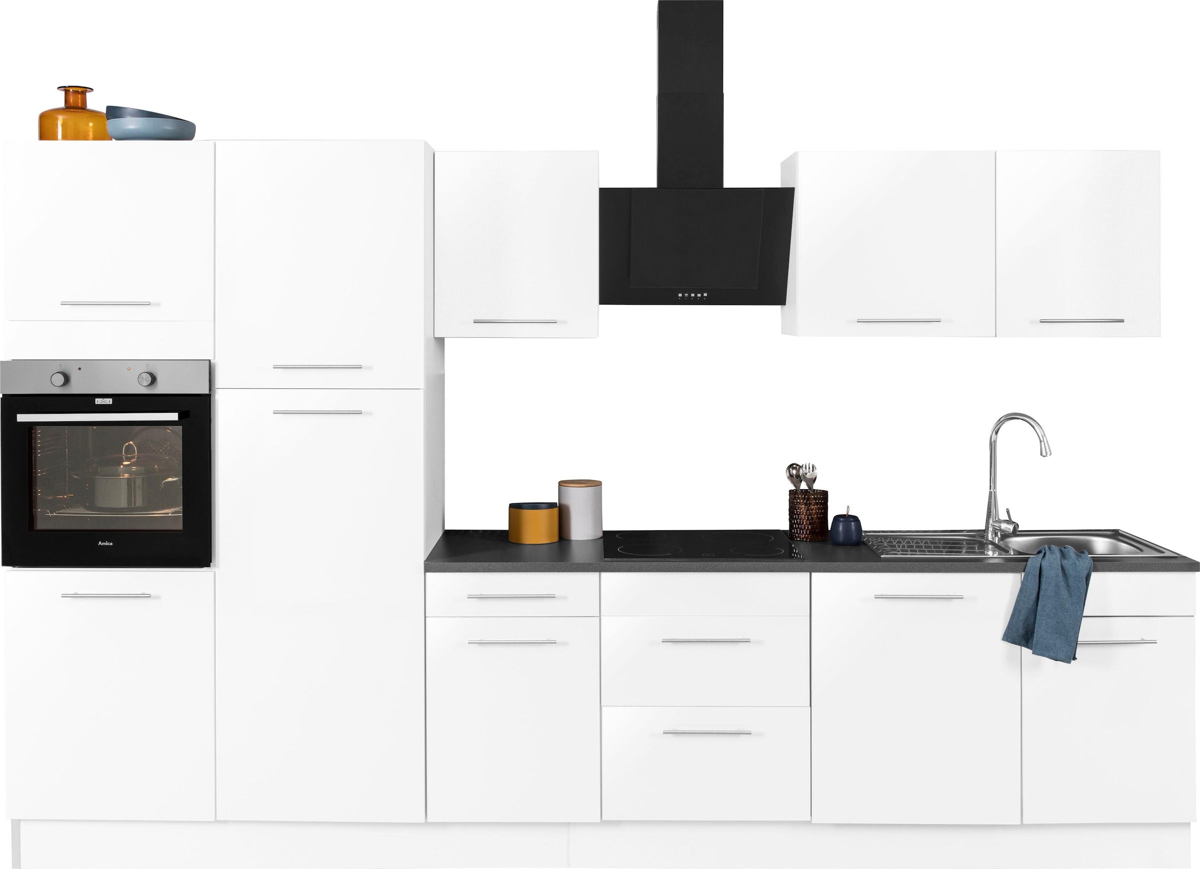 wiho Küchen Küchenzeile »Ela«, Breite 340 cm, Soft-Close-Funktion,  höhenverstellbare Füße bestellen online bei OTTO | Backofenumbauschränke