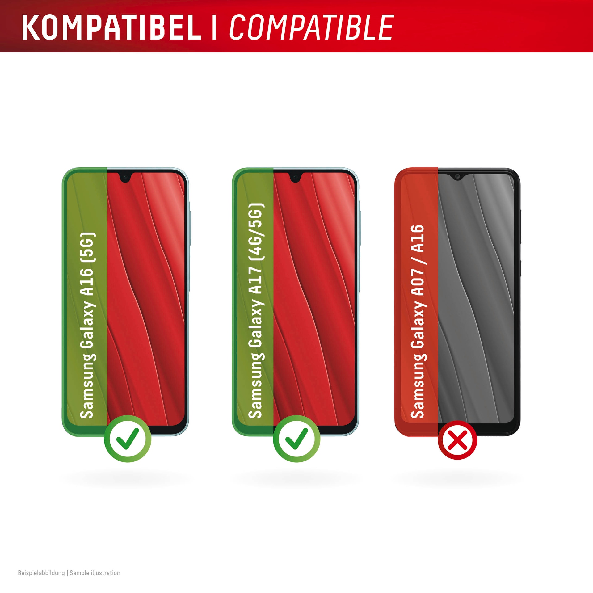 Displex Displayschutzglas »Real Glass Screen Protector« für Samsung Galaxy A16 5G;Samsung Galaxy A17 Displayschutzfolie, Schutzfolie, Bildschirmschutz, kratz- & stoßfest