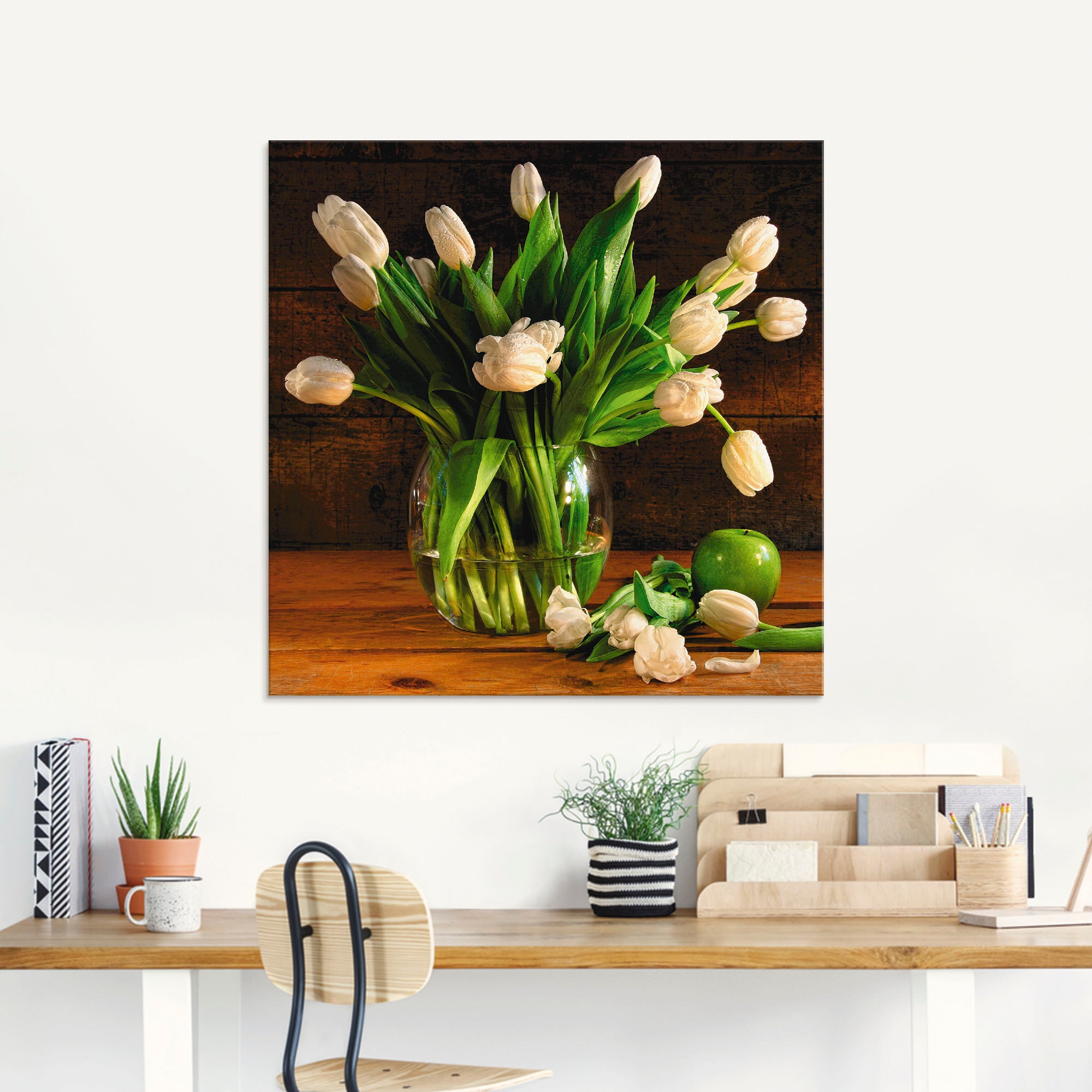 Artland Glasbild »Tulpen in Glasvase«, Blumen, (1 St.), in verschiedenen Größen