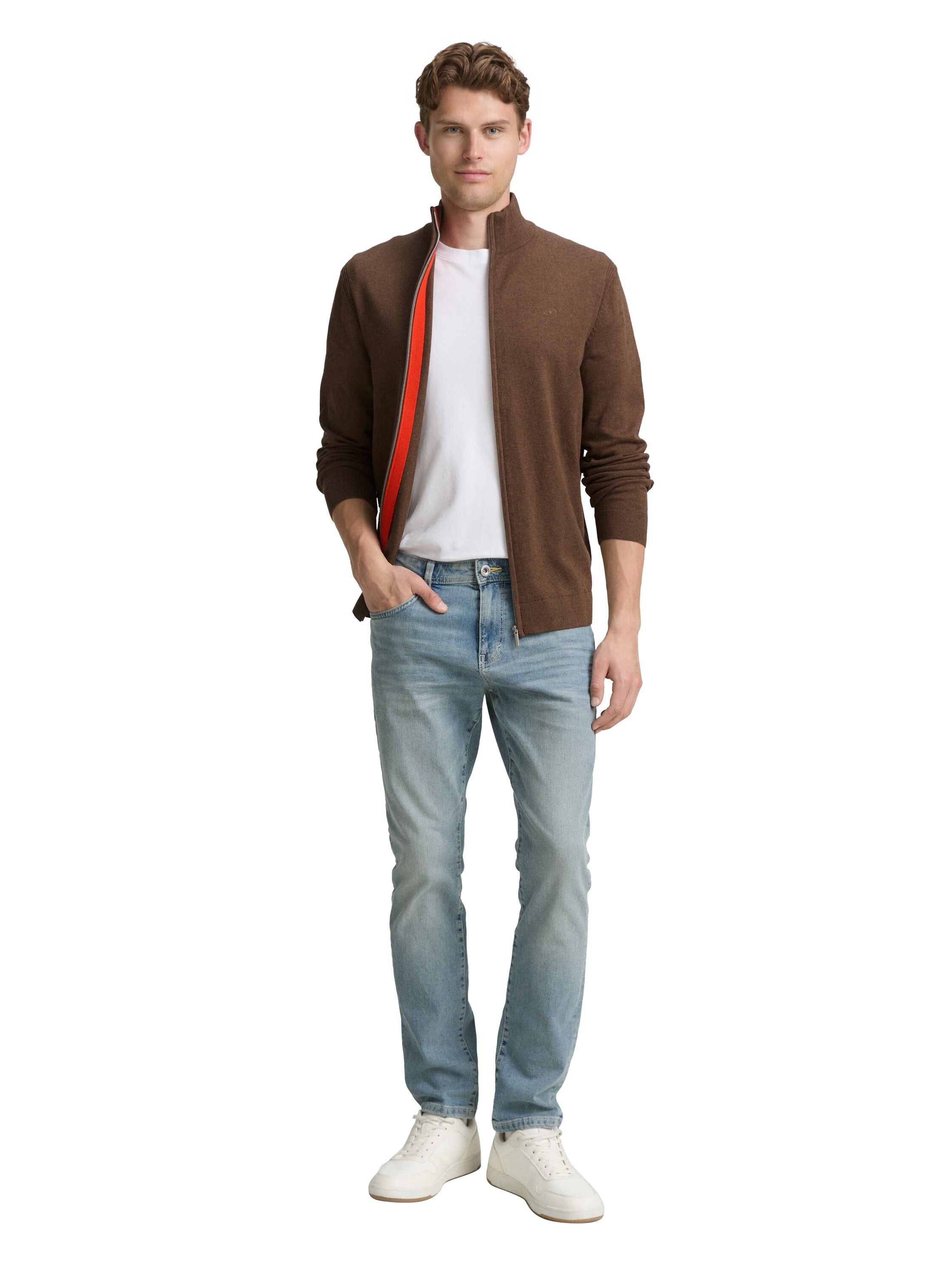 TOM TAILOR Strickjacke, mit Logo Stickerei