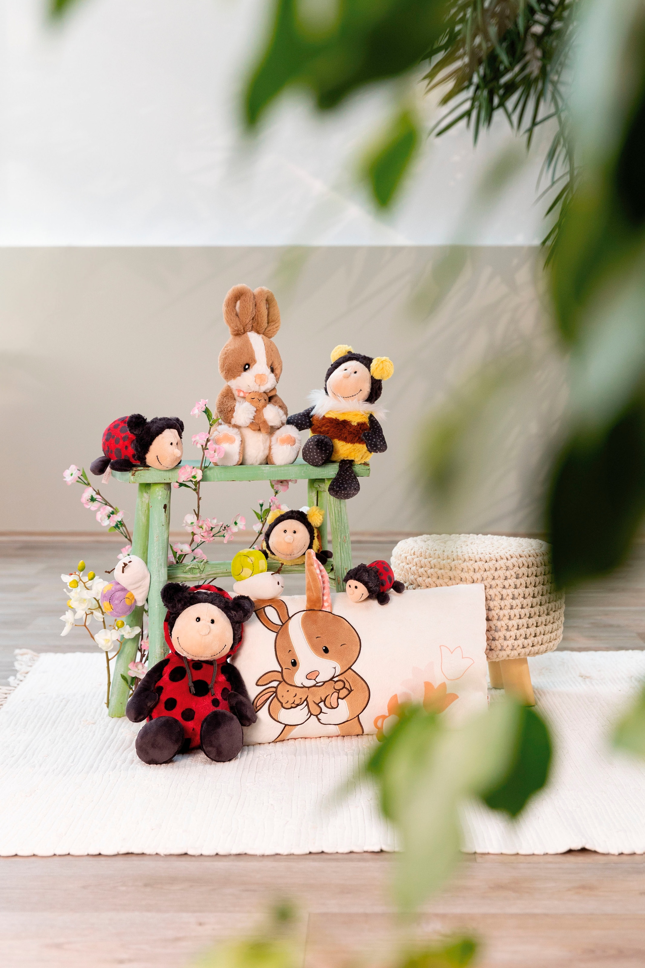 Nici Kuscheltier »Meadow Friends, Hase Hopsala 25 cm & Kind schlenkernd GREEN«