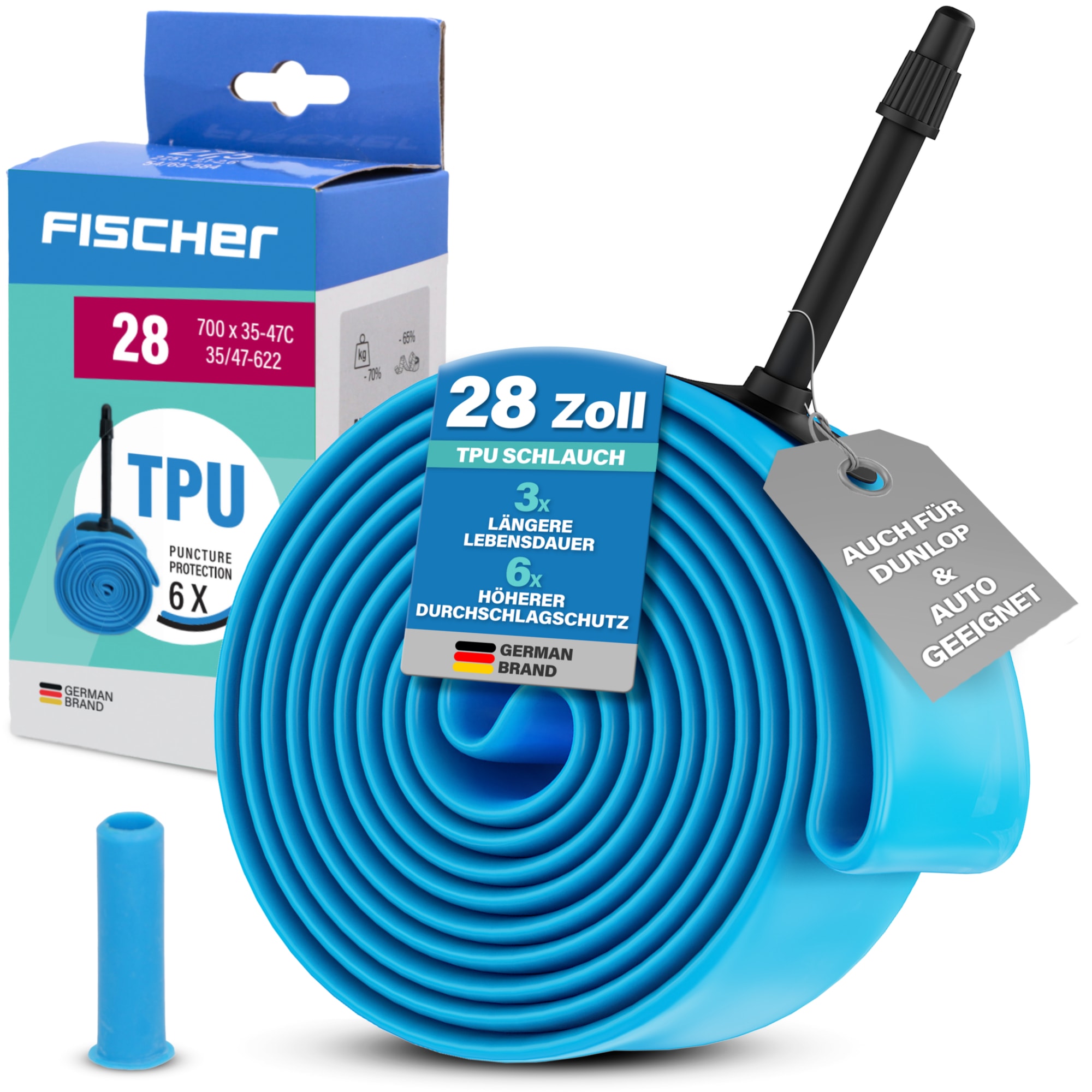 FISCHER Fahrrad Fahrradschlauch »TPU-Schlauch Univ. 28" 35/47-622«