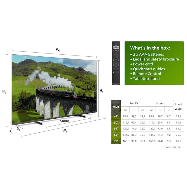 Philips LED-Fernseher »43PUS7608/12«, 108 cm/43 Zoll, 4K Ultra HD, Smart-TV  bei OTTO