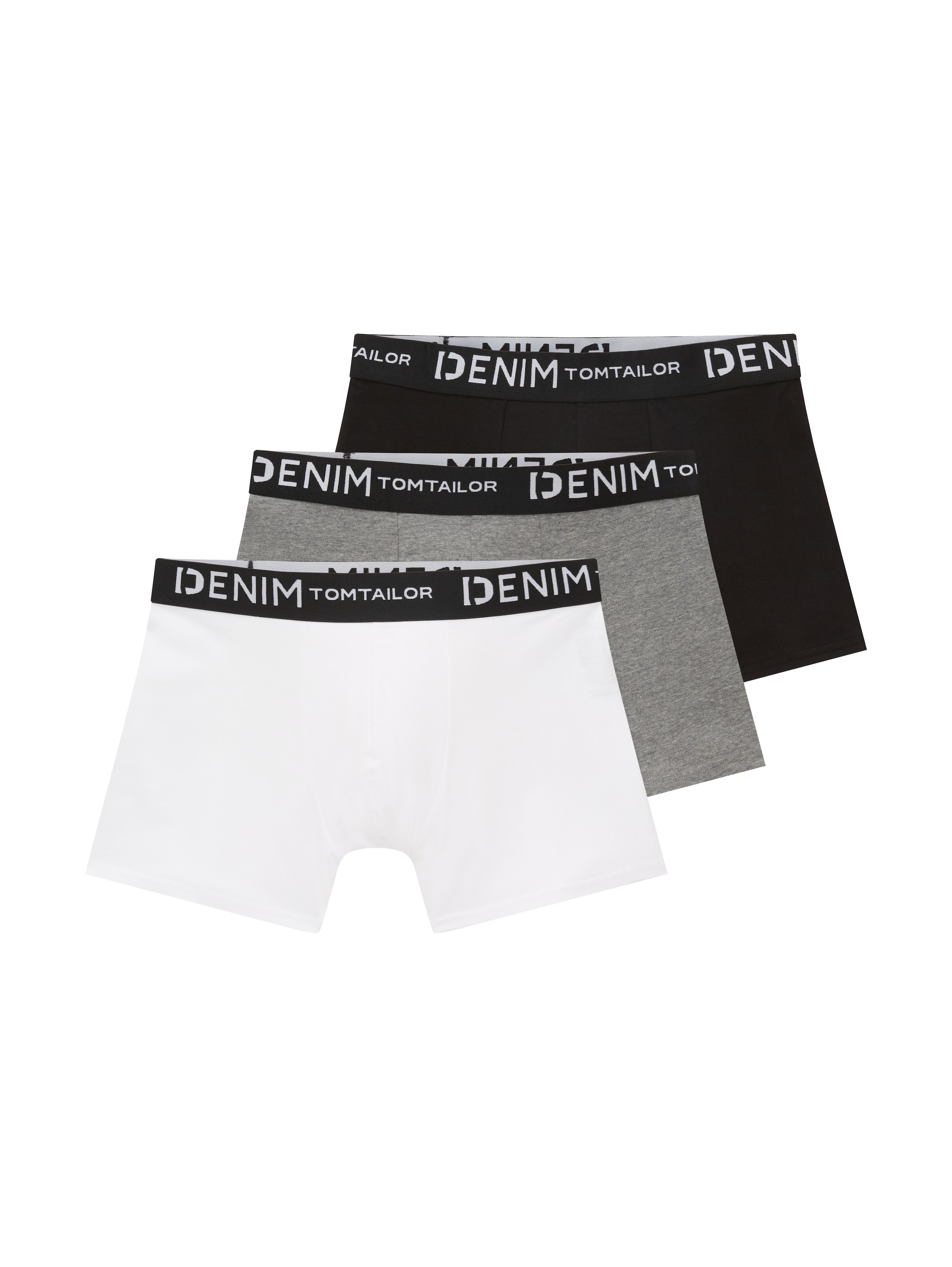 TOM TAILOR Denim Boxershorts, (Packung, 3 St.), mit Logo-Stretchbund