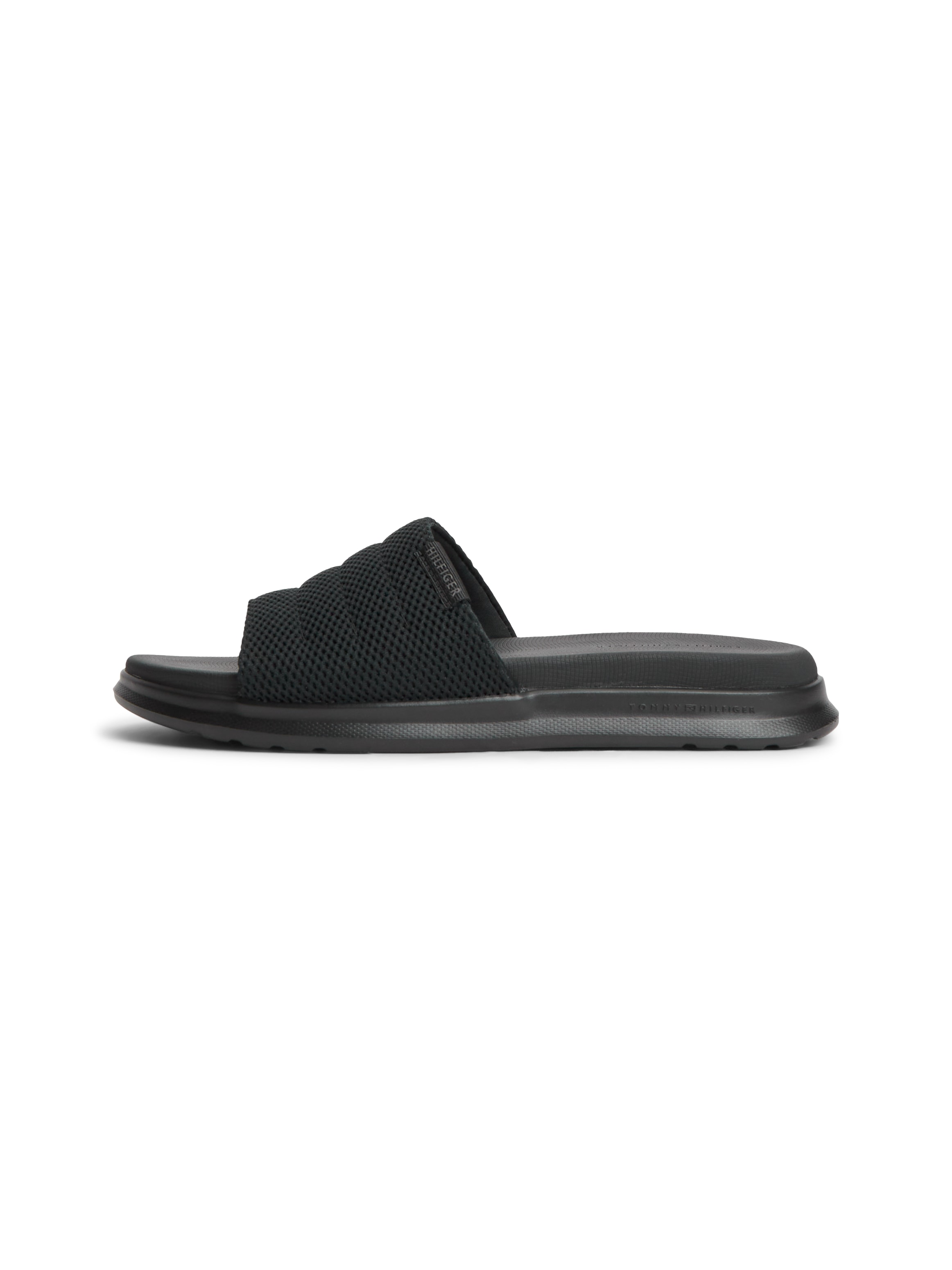 Tommy Hilfiger Pantolette »DUAL DENSITY TEXTILE POOL SLIDE«  Sommerschuh, Poolslides mit modischer Ziersteppung
