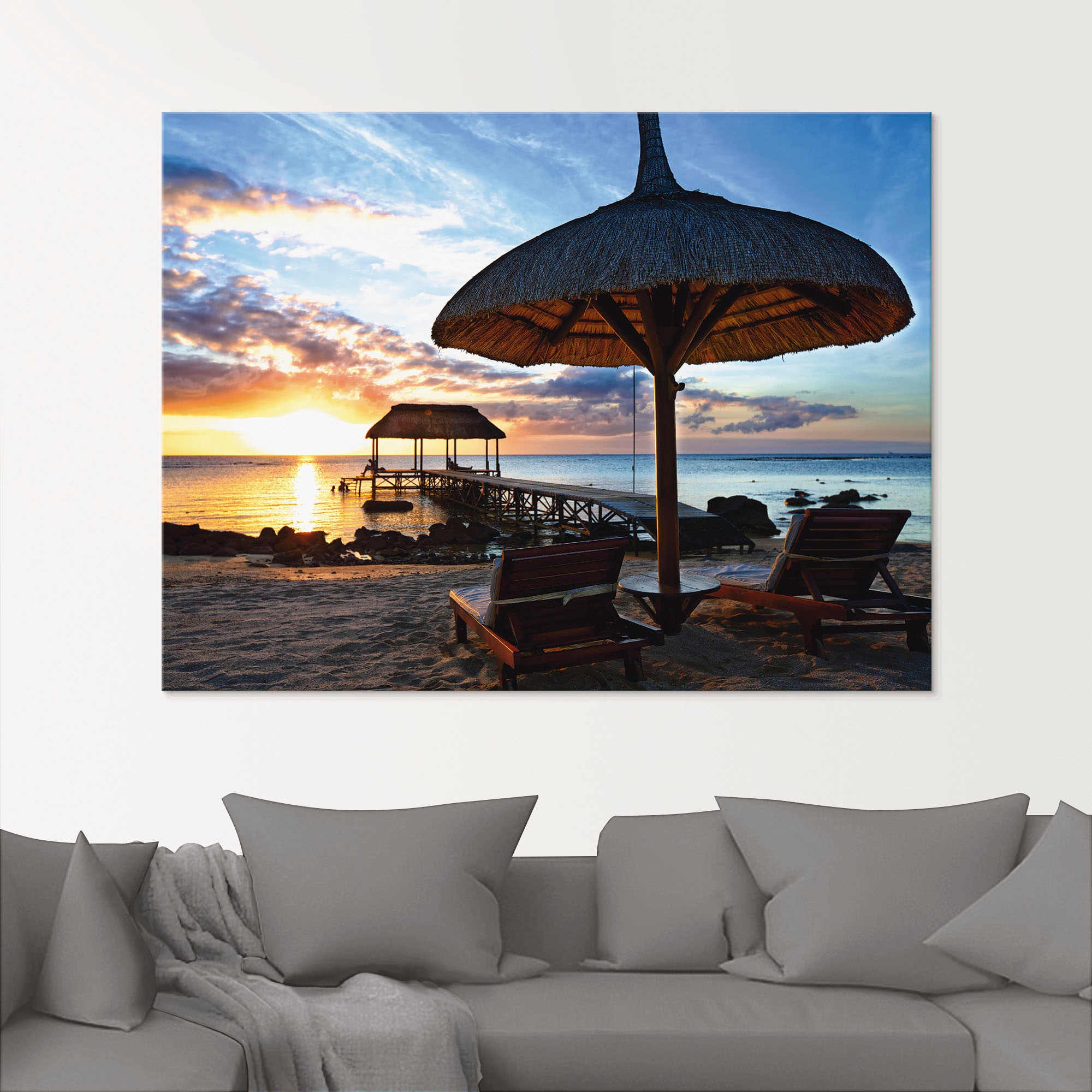 Artland Glasbild »Sonnenuntergang auf Mauritius«, Sonnenaufgang & -untergang, (1 St.), in verschiedenen Größen